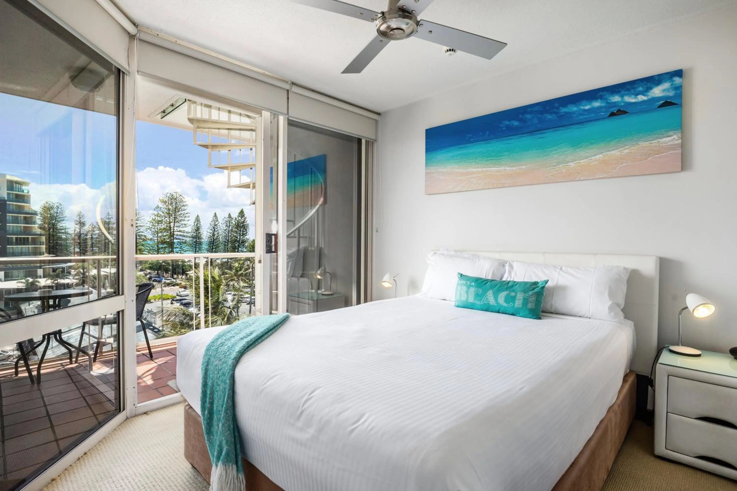 Balcony/Terrace, Bed in Sandcastles Mooloolaba