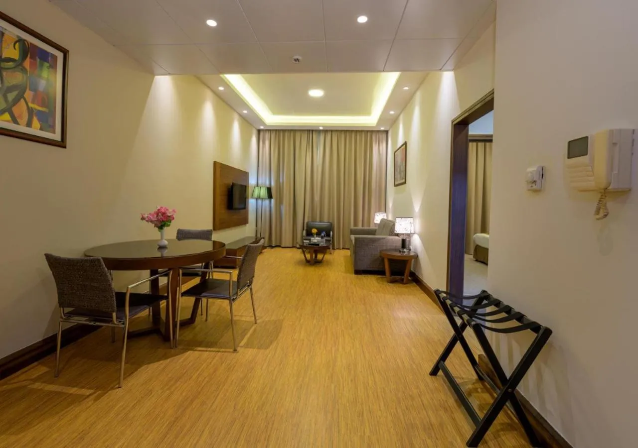 Living room in Downtown Plaza Hotel Apartment Pet Friendly