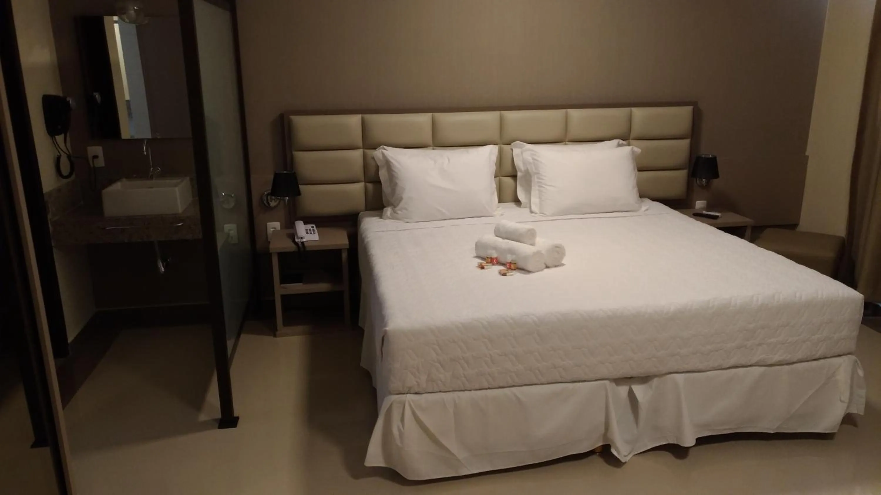 Bathroom, Bed in Paracambi Top Hotel