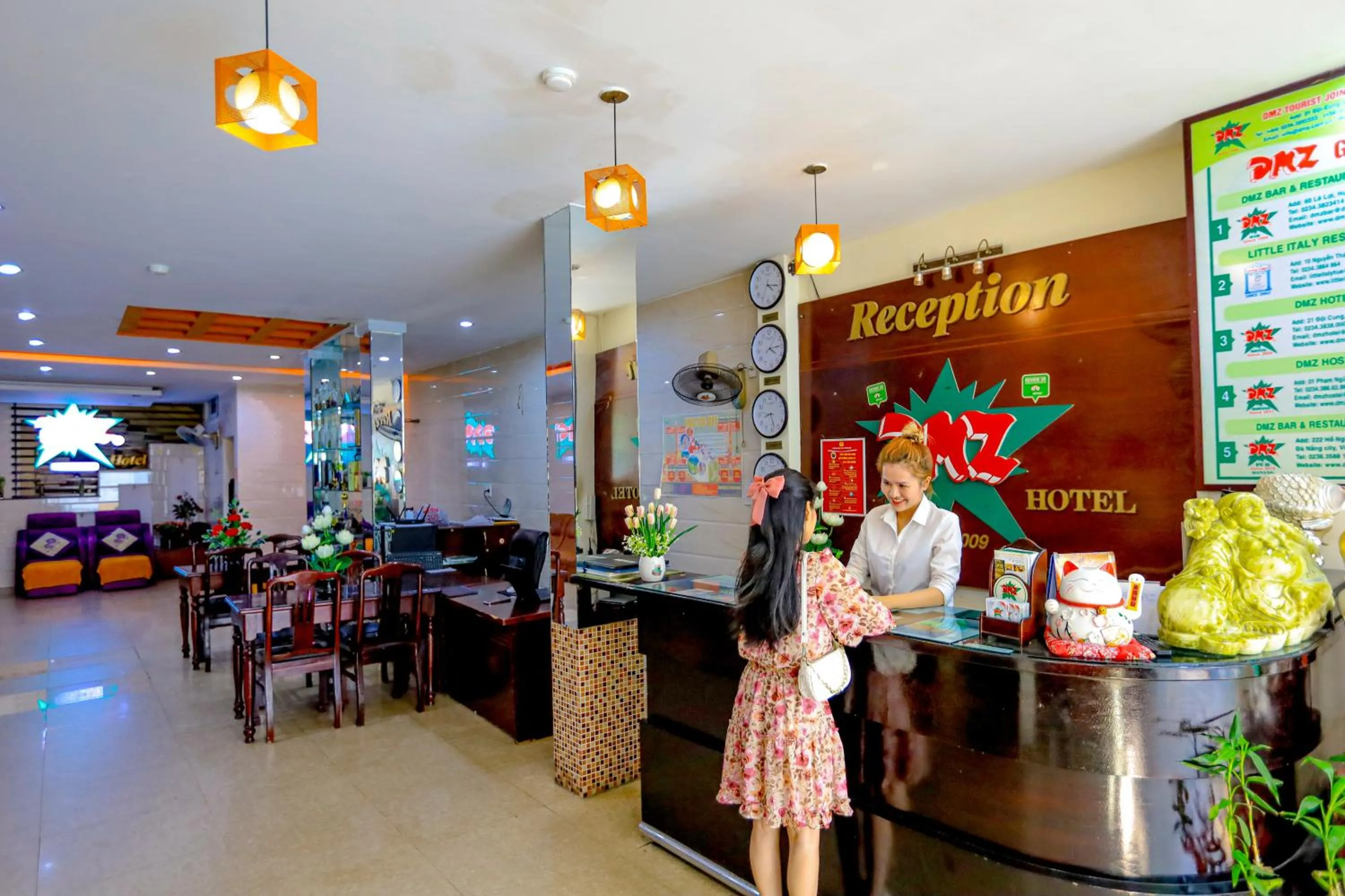 Communal lounge/ TV room in DMZ Hotel