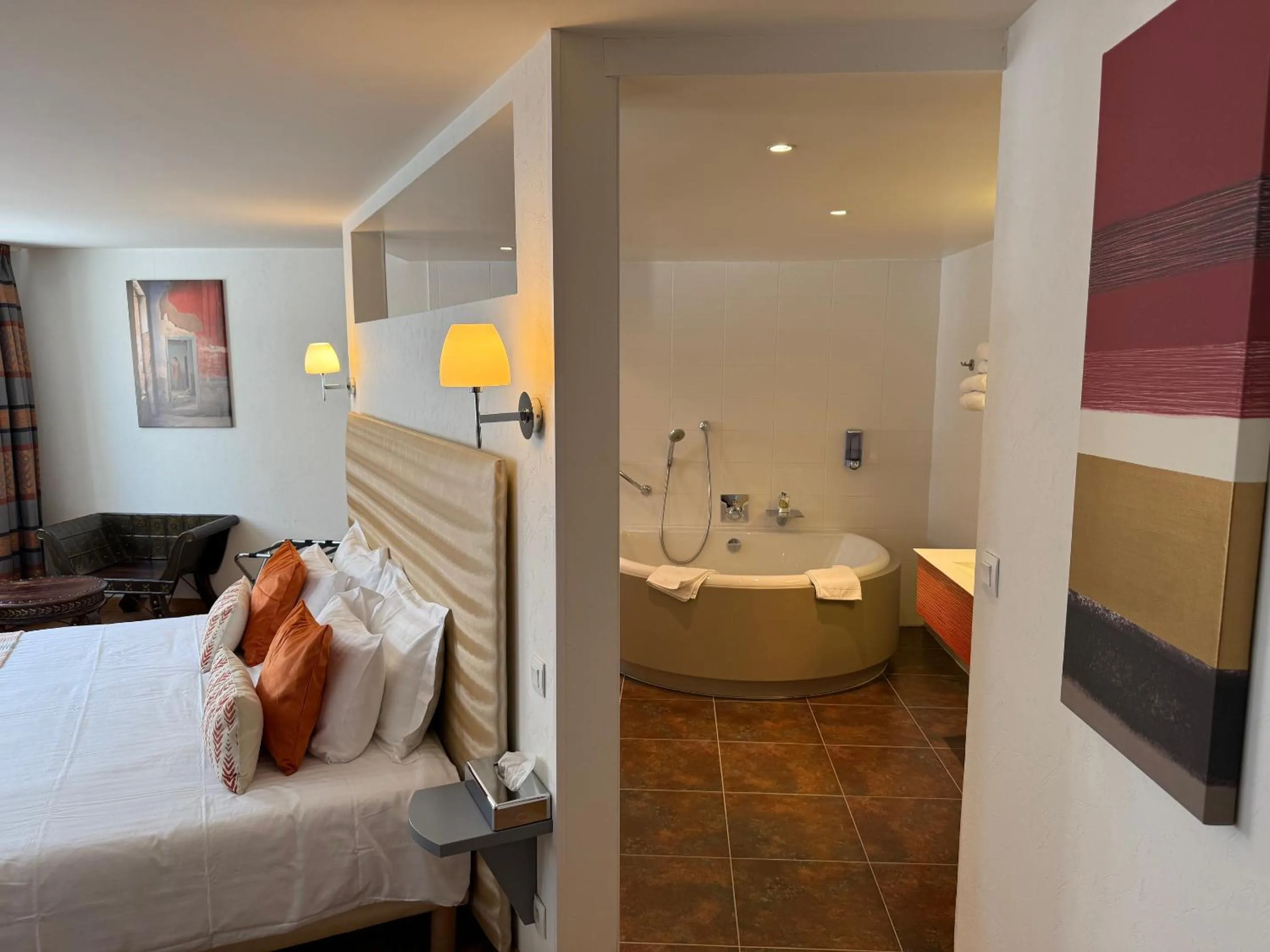 View (from property/room), Bed in Hotel Restaurant Lesage