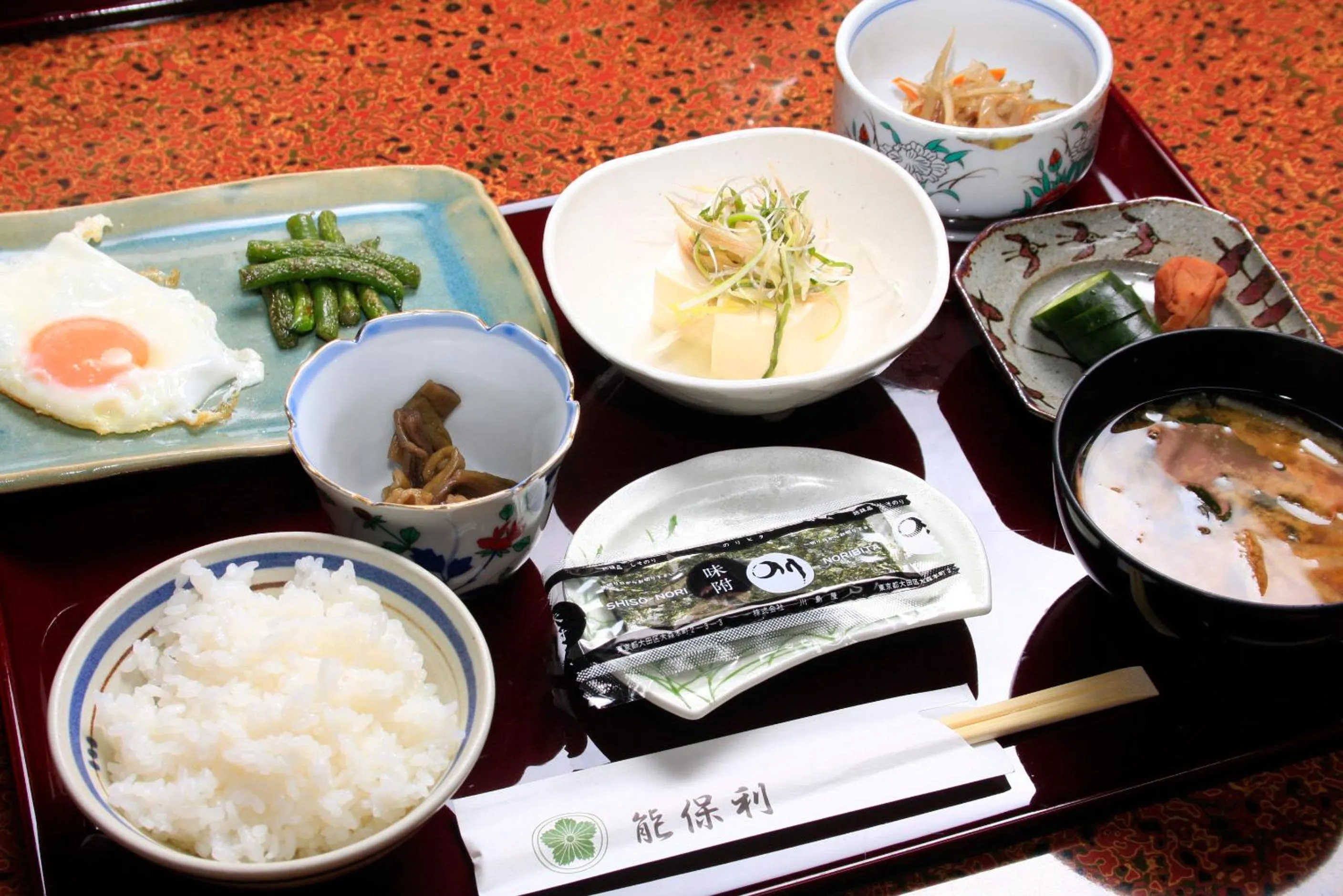 Asian breakfast in Nobori