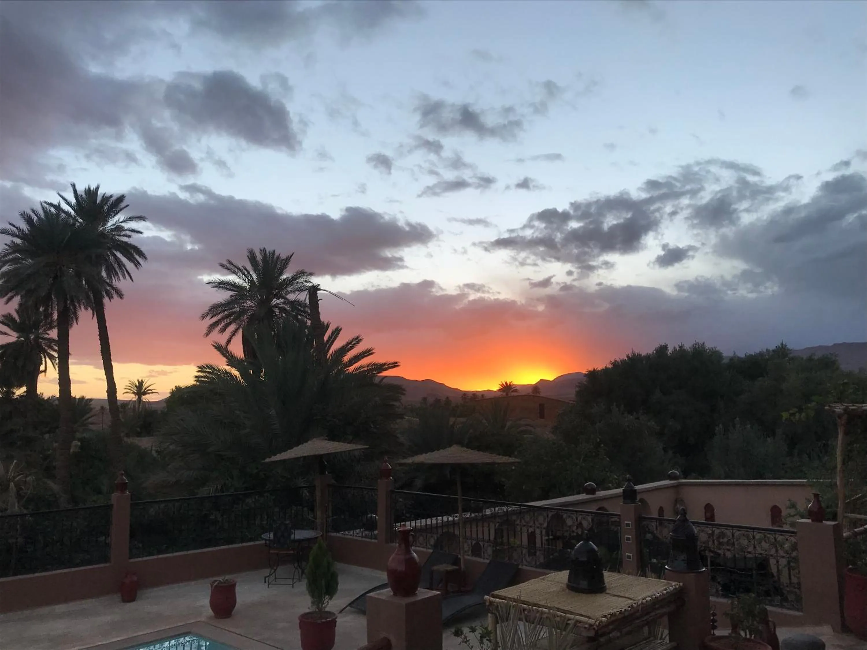 Sunset in Riad Dar Bab Todra
