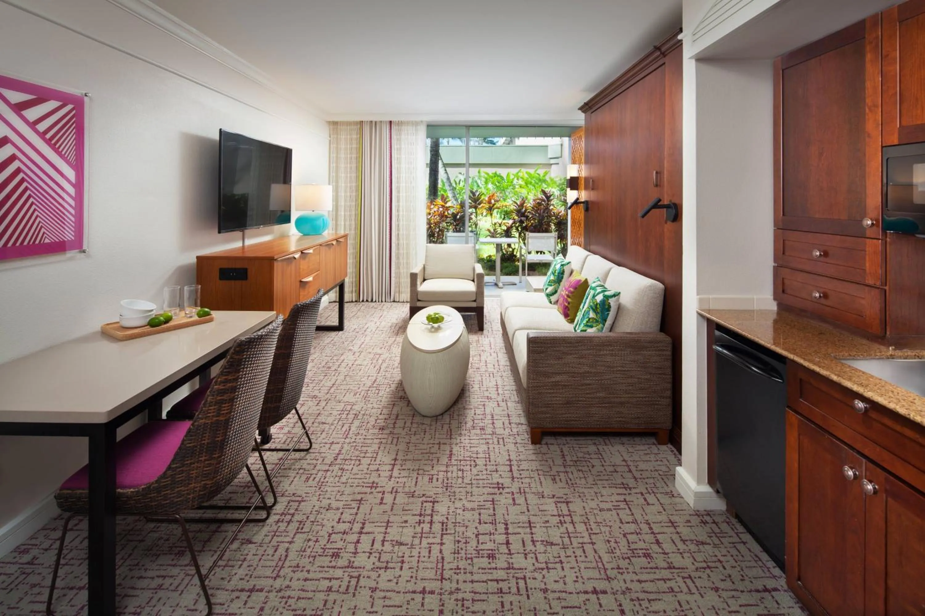 Living room in Marriott's Kaua'i Beach Club