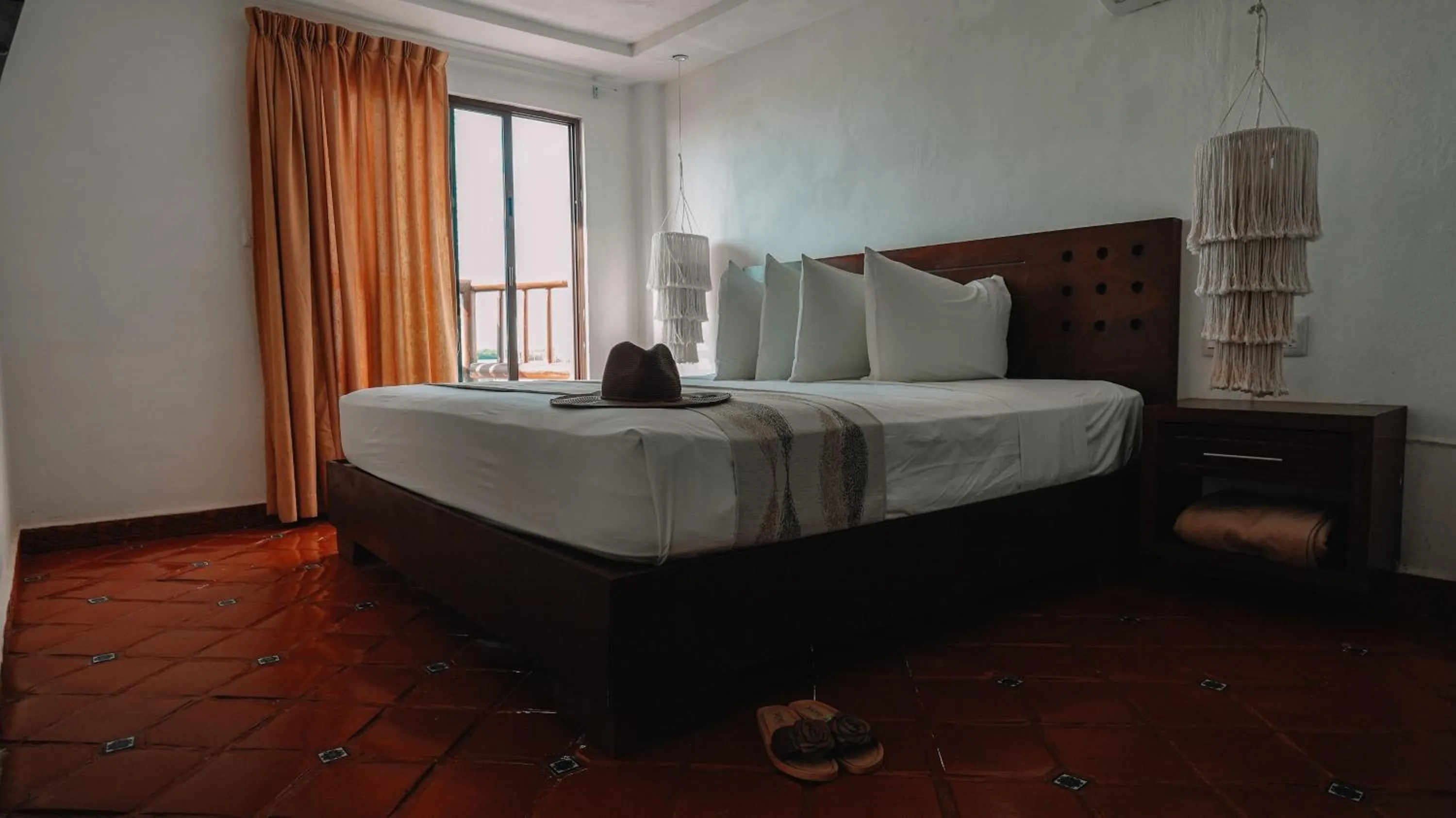 Bed in Hotel Rio Lagartos