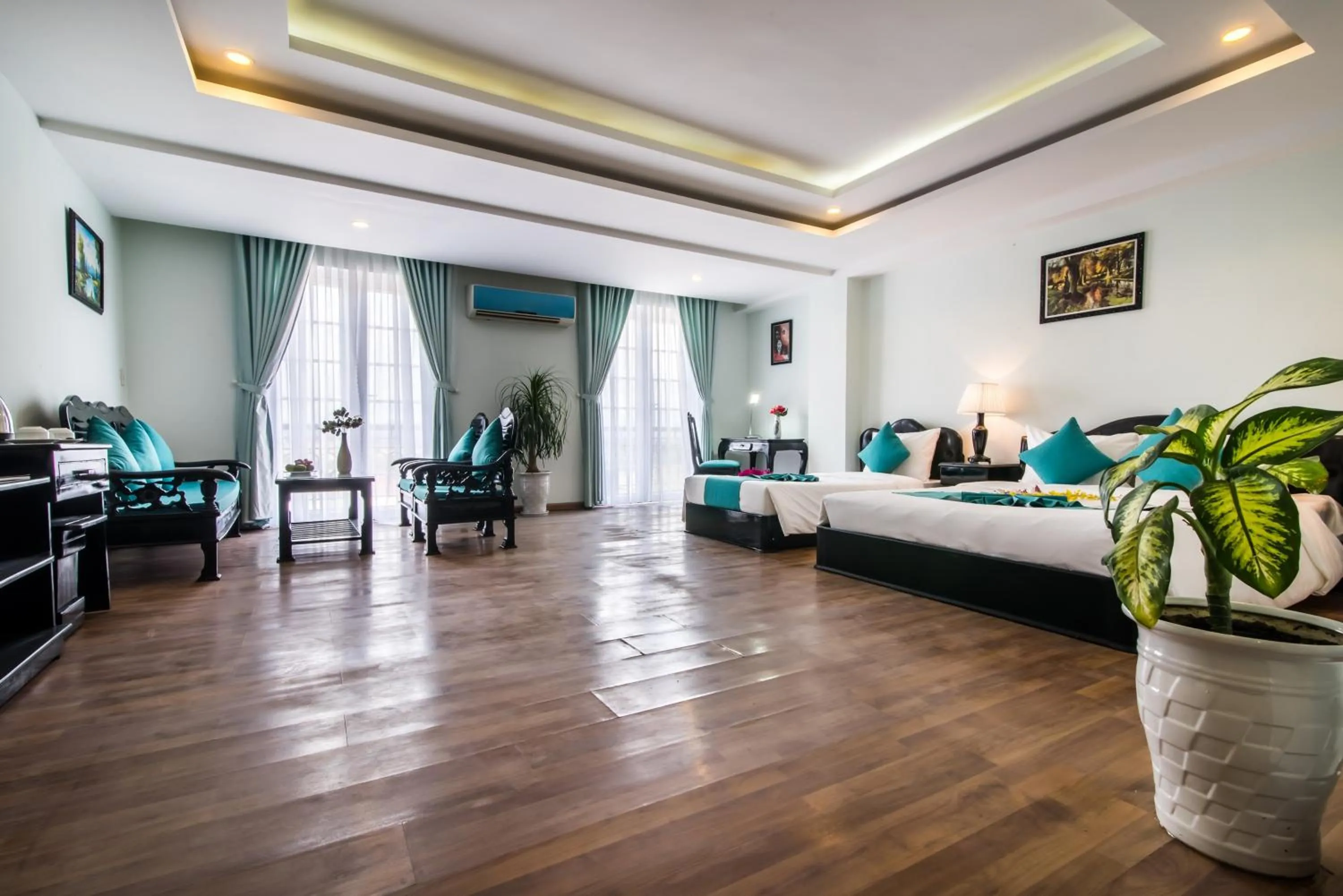 Photo of the whole room, Bed in The Sunriver Boutique Hotel Hue