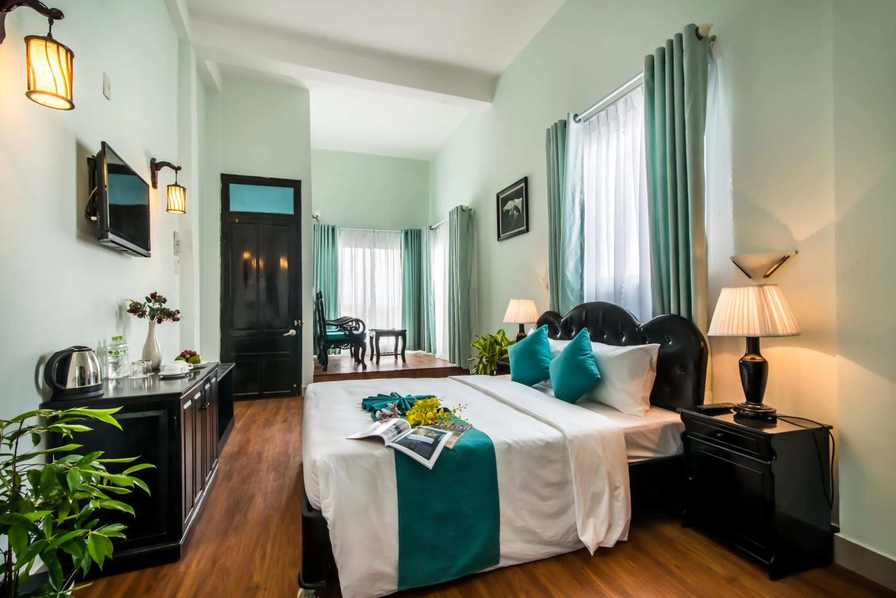 Photo of the whole room, Bed in The Sunriver Boutique Hotel Hue