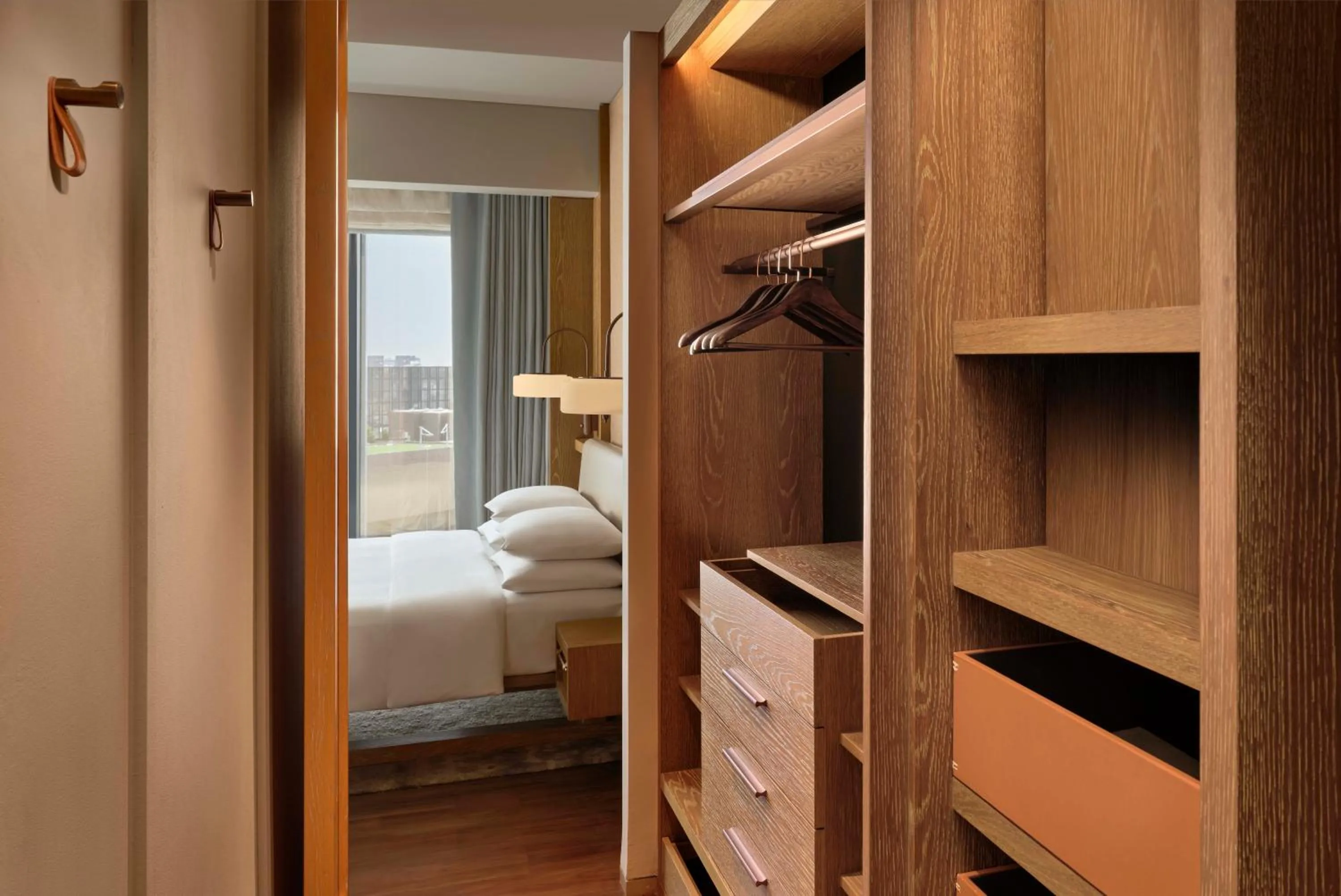 wardrobe, Bed in Andaz Singapore, By Hyatt
