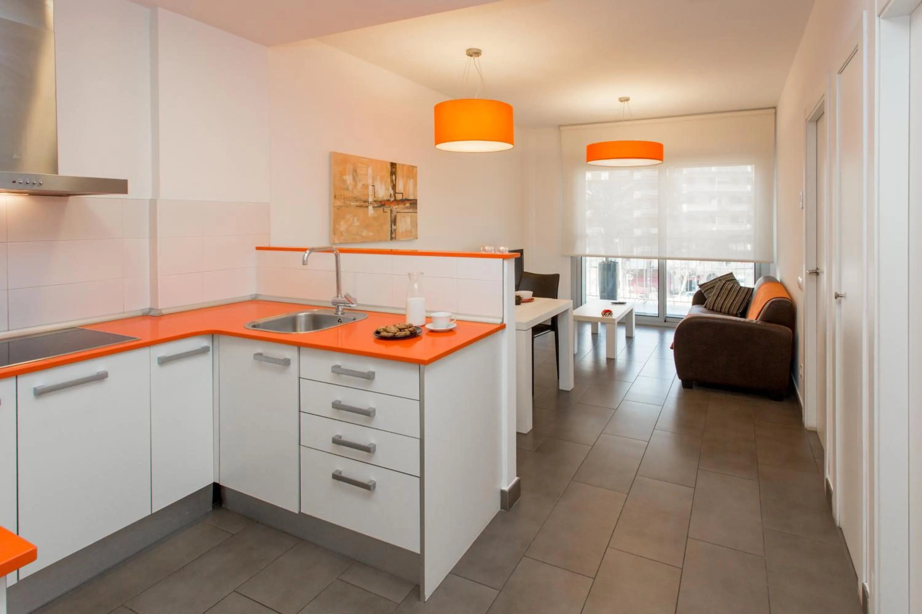 Kitchen or kitchenette in 08028 Apartments