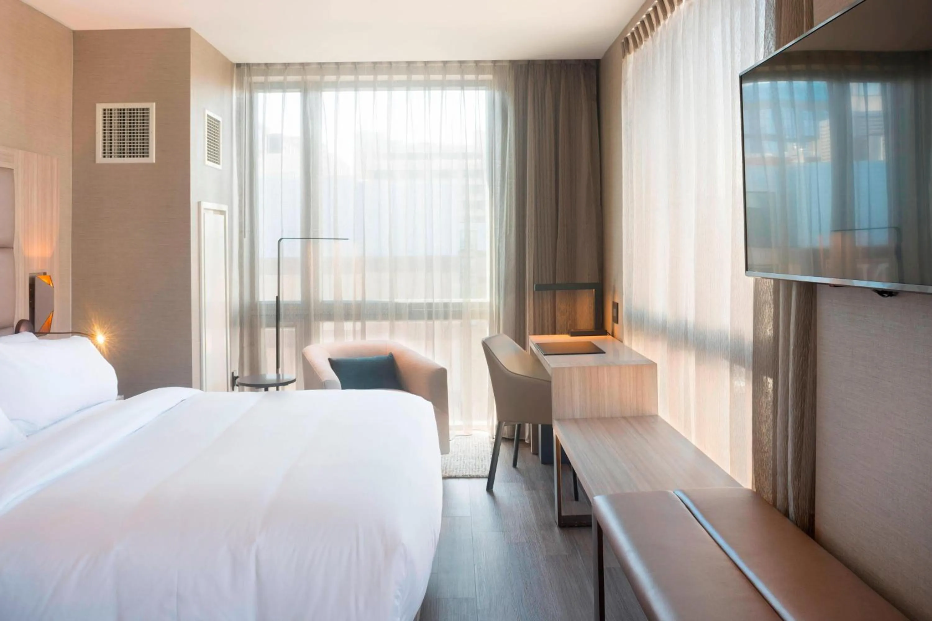 Photo of the whole room, Bed in AC Hotel by Marriott Boston Downtown