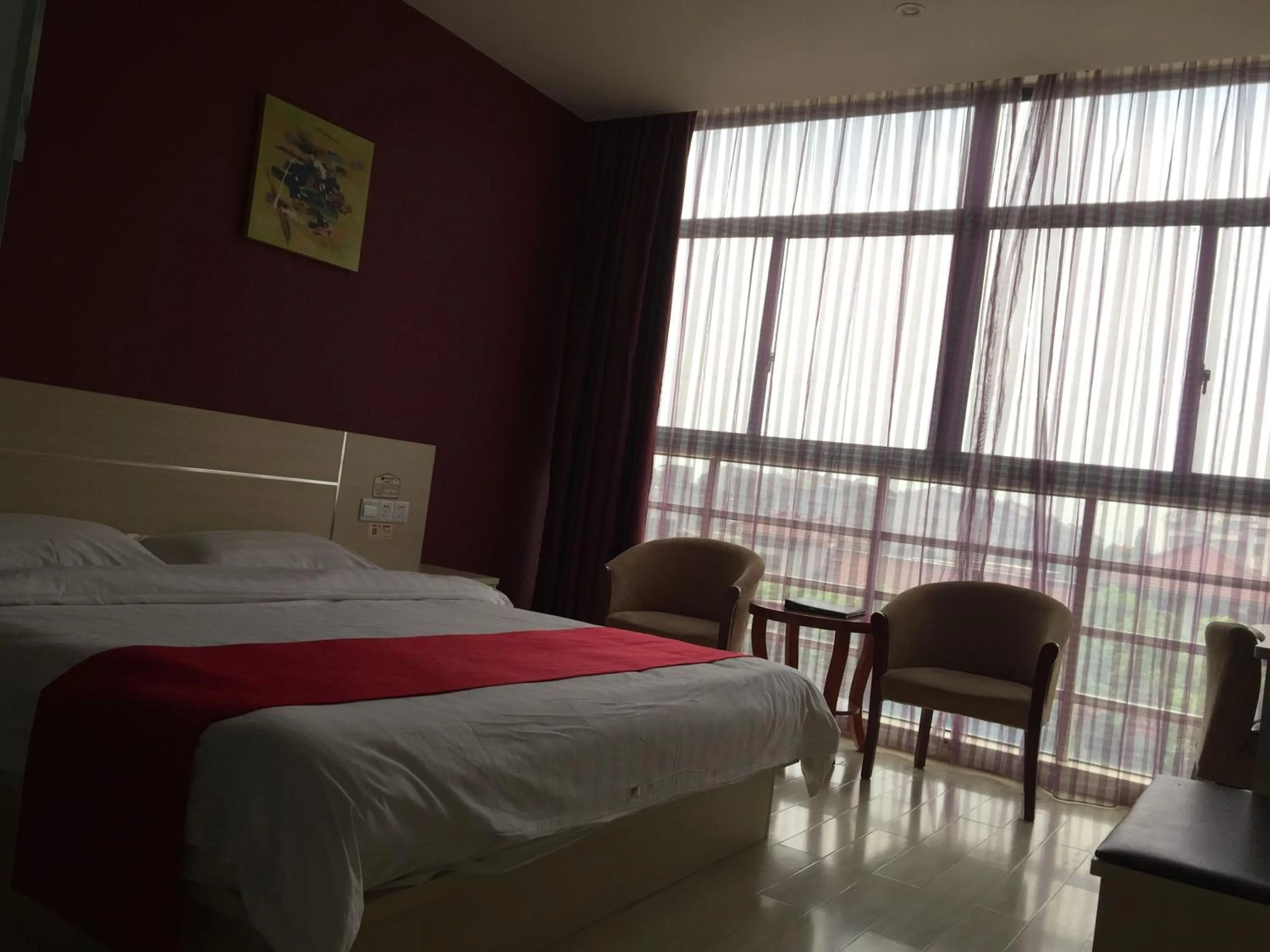 Bed in Thank Inn Chain Hotel Jiangsu Suzhou Wujiang Pedestrian Street