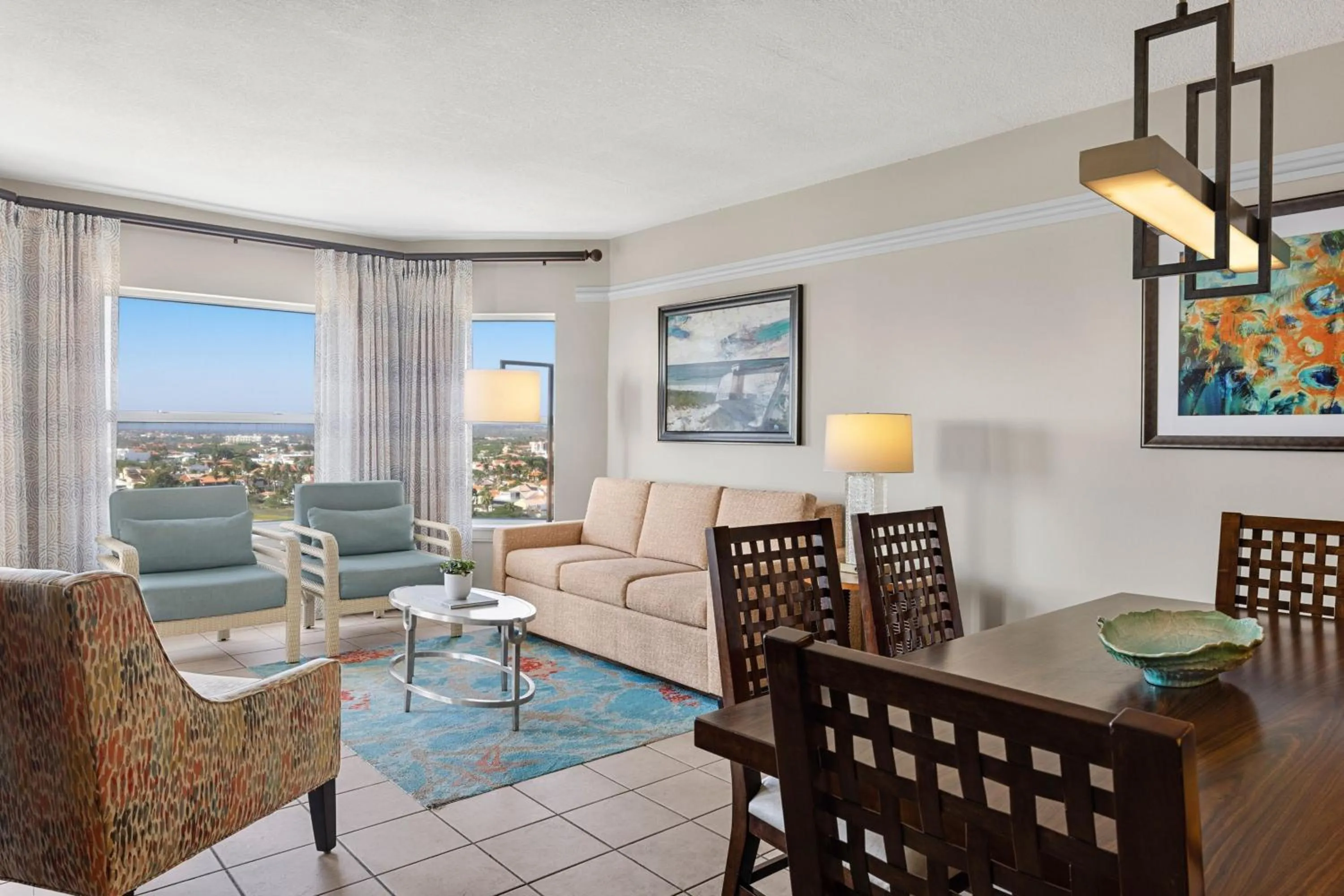 Living room in Marriott's Aruba Surf Club