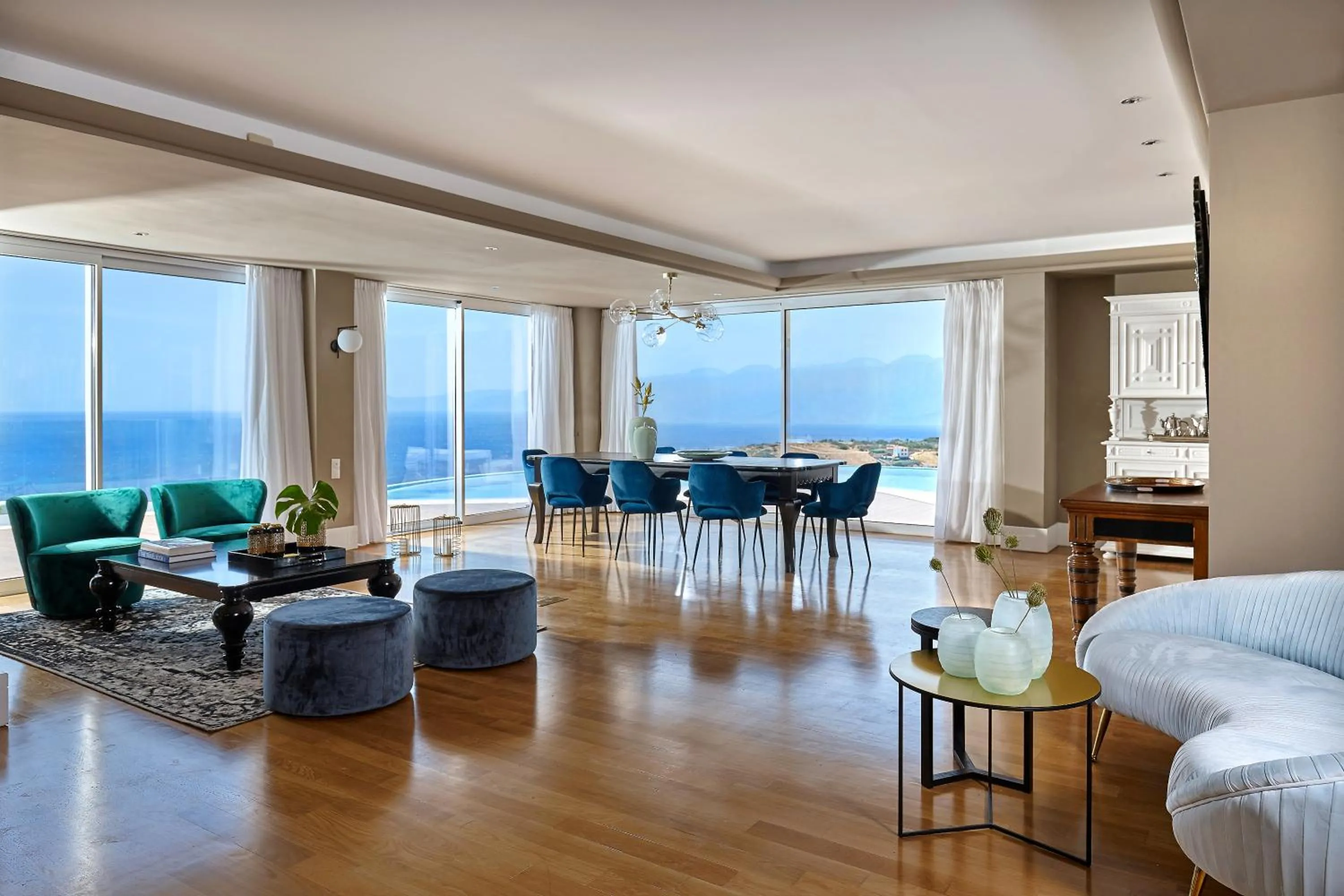 Living room in Elounda Gulf Villas by Sandglass