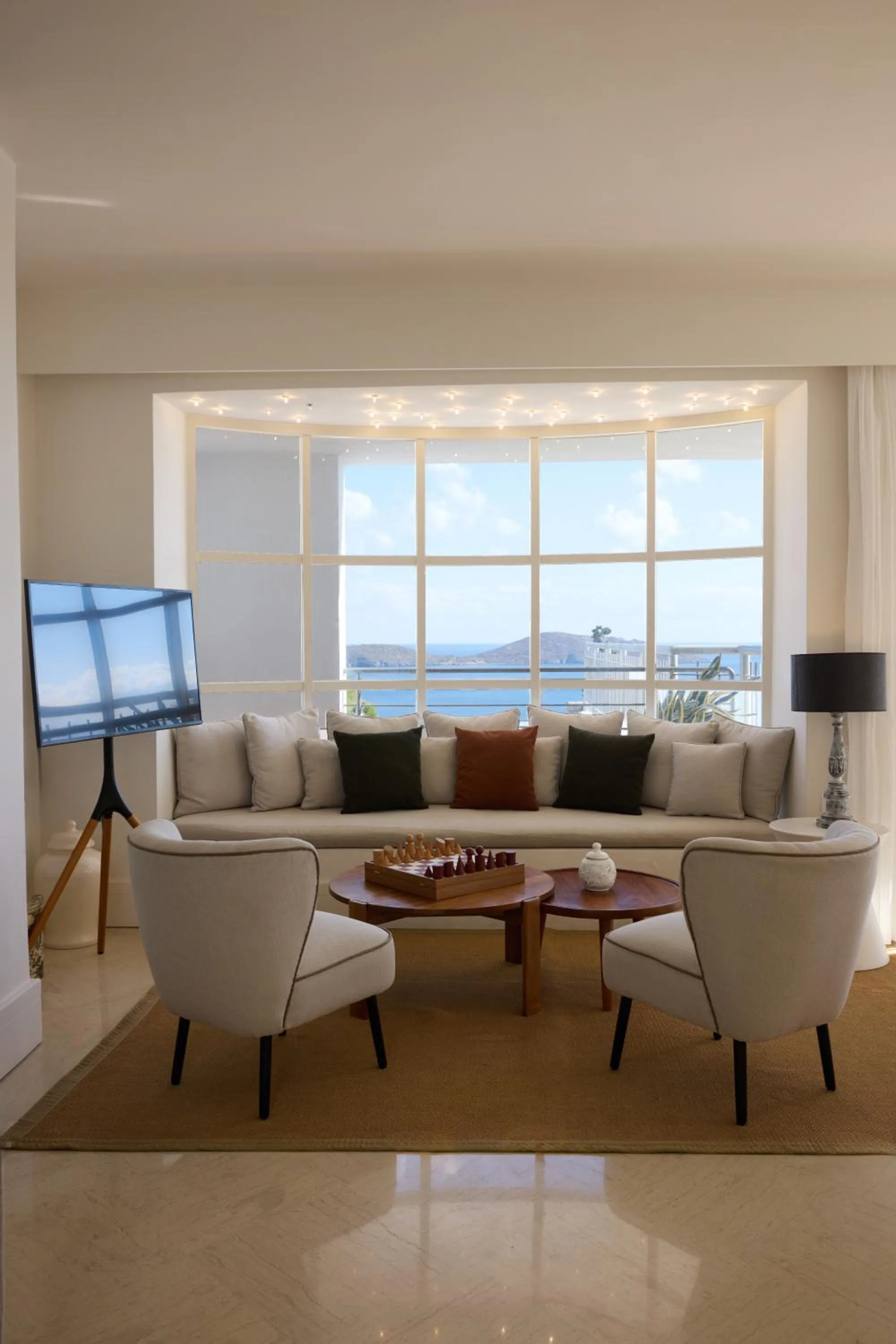 Living room in Elounda Gulf Villas by Sandglass