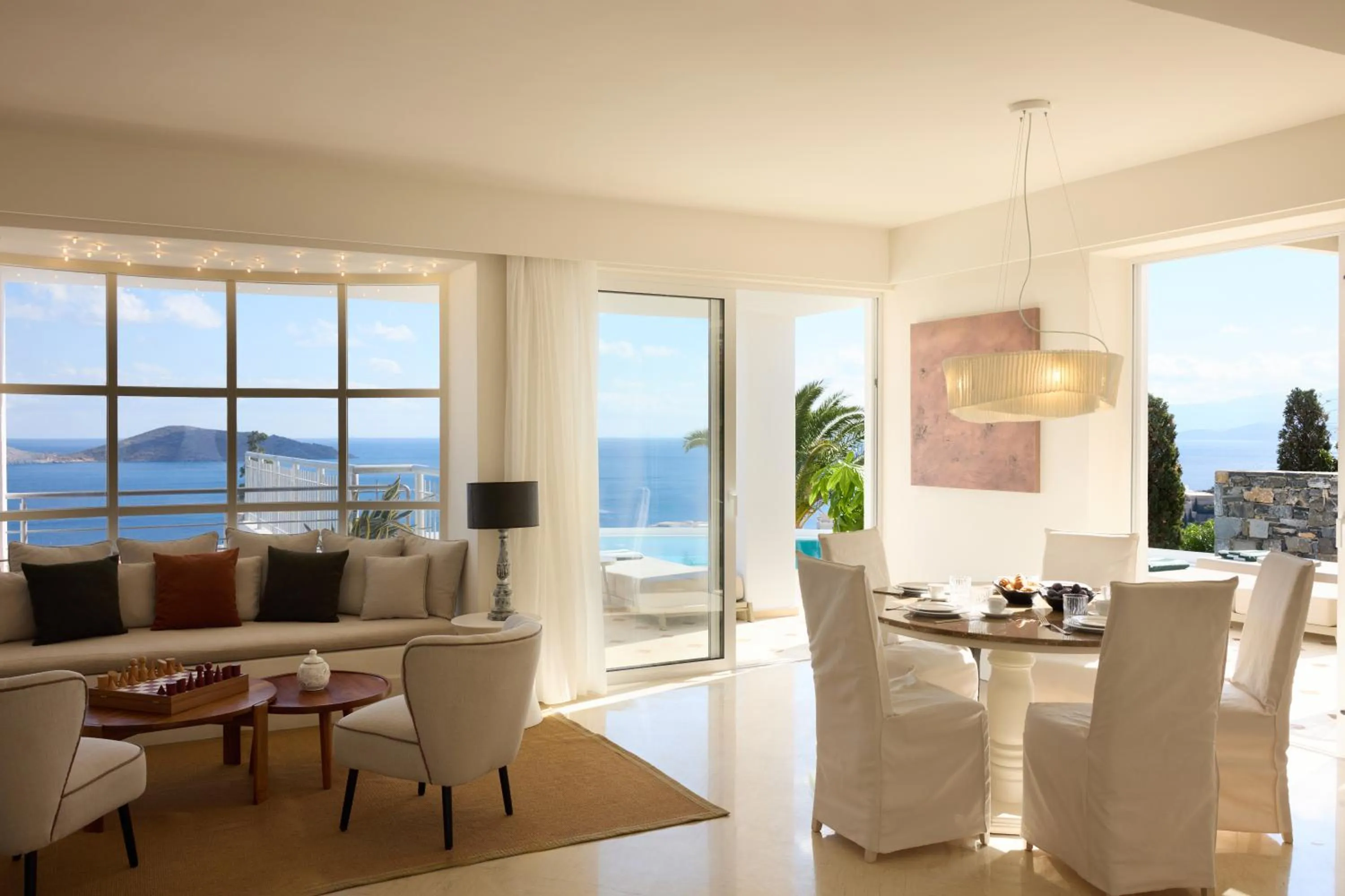 Living room in Elounda Gulf Villas by Sandglass