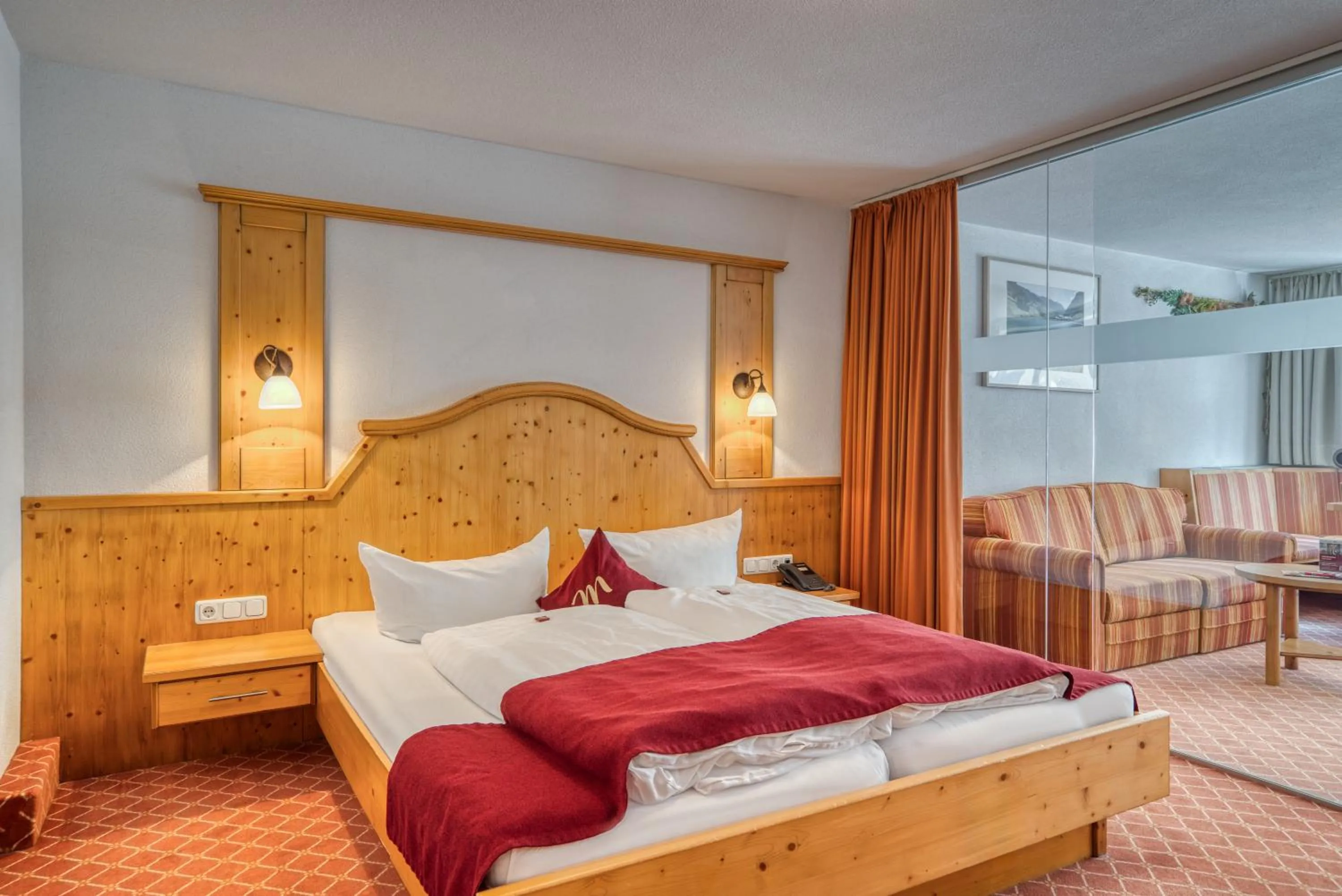 Bed in Mallaun Hotel.Erlebnis