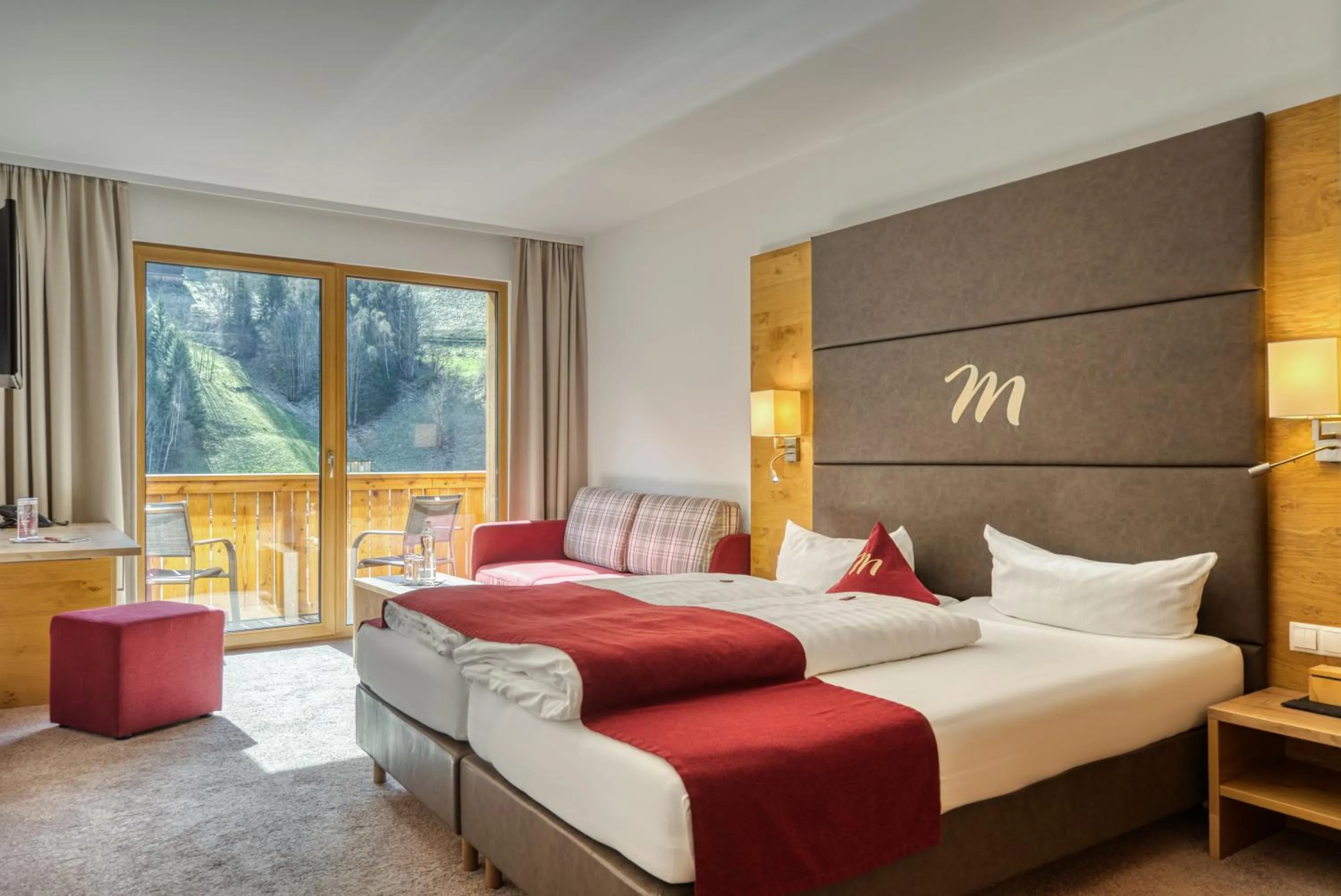 Bedroom, Bed in Mallaun Hotel.Erlebnis