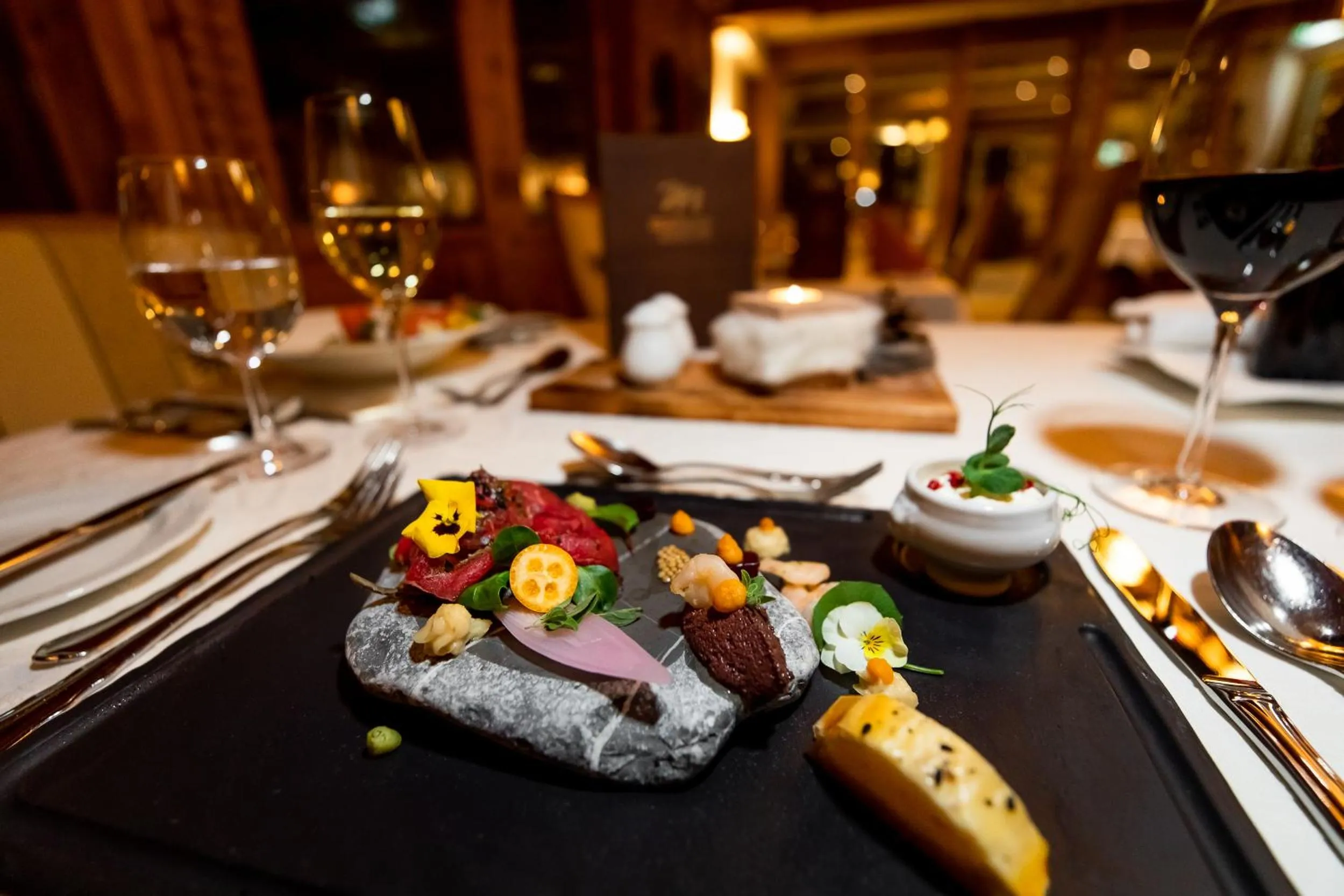 Food and drinks in Mallaun Hotel.Erlebnis