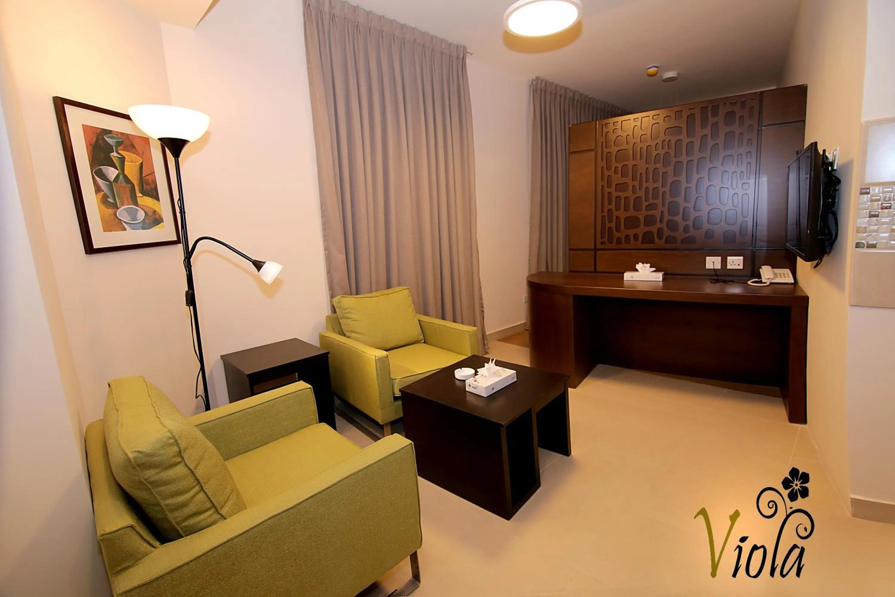 Seating area in Viola Hotel Suites