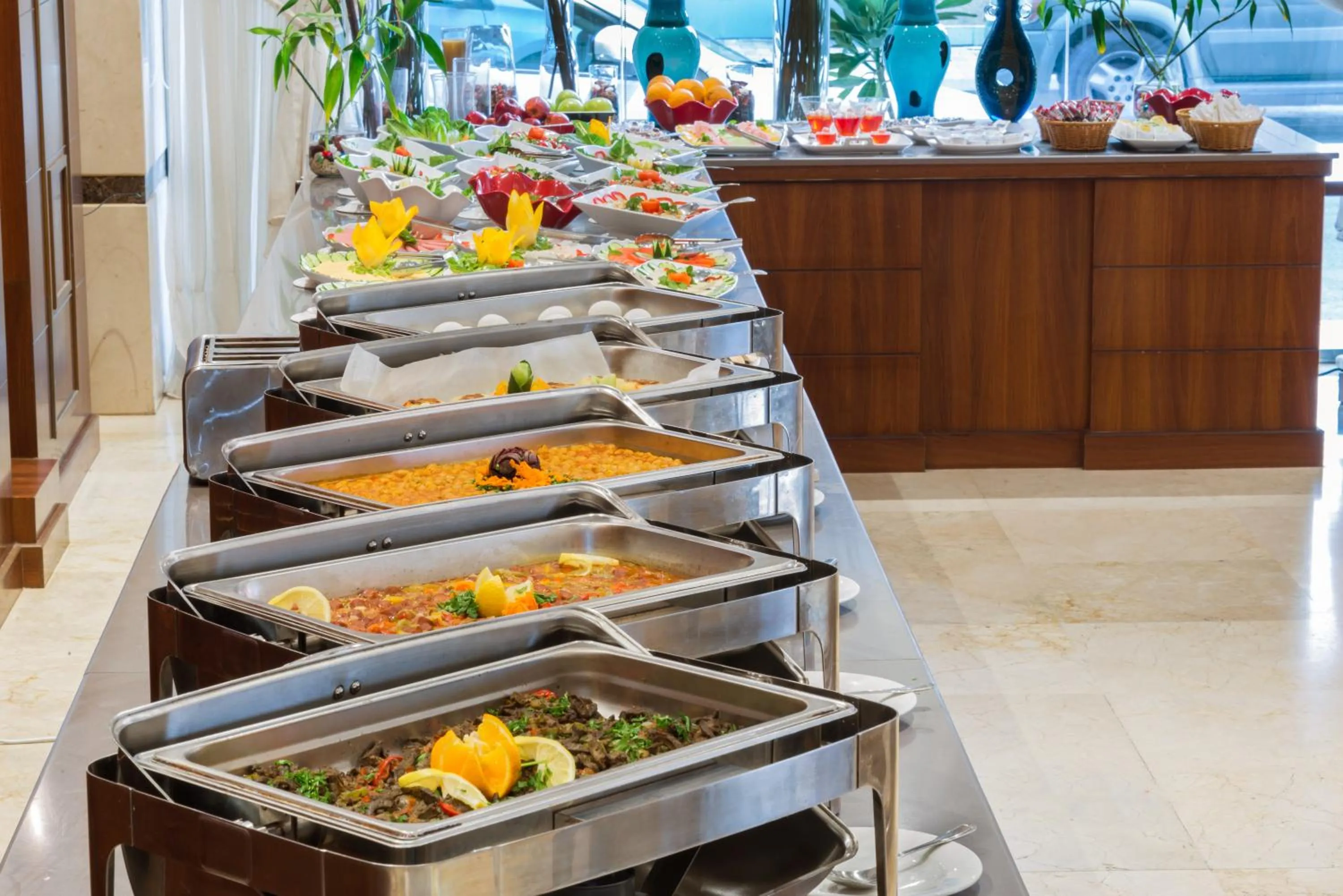Buffet breakfast in Naviti Warwick Al Khobar
