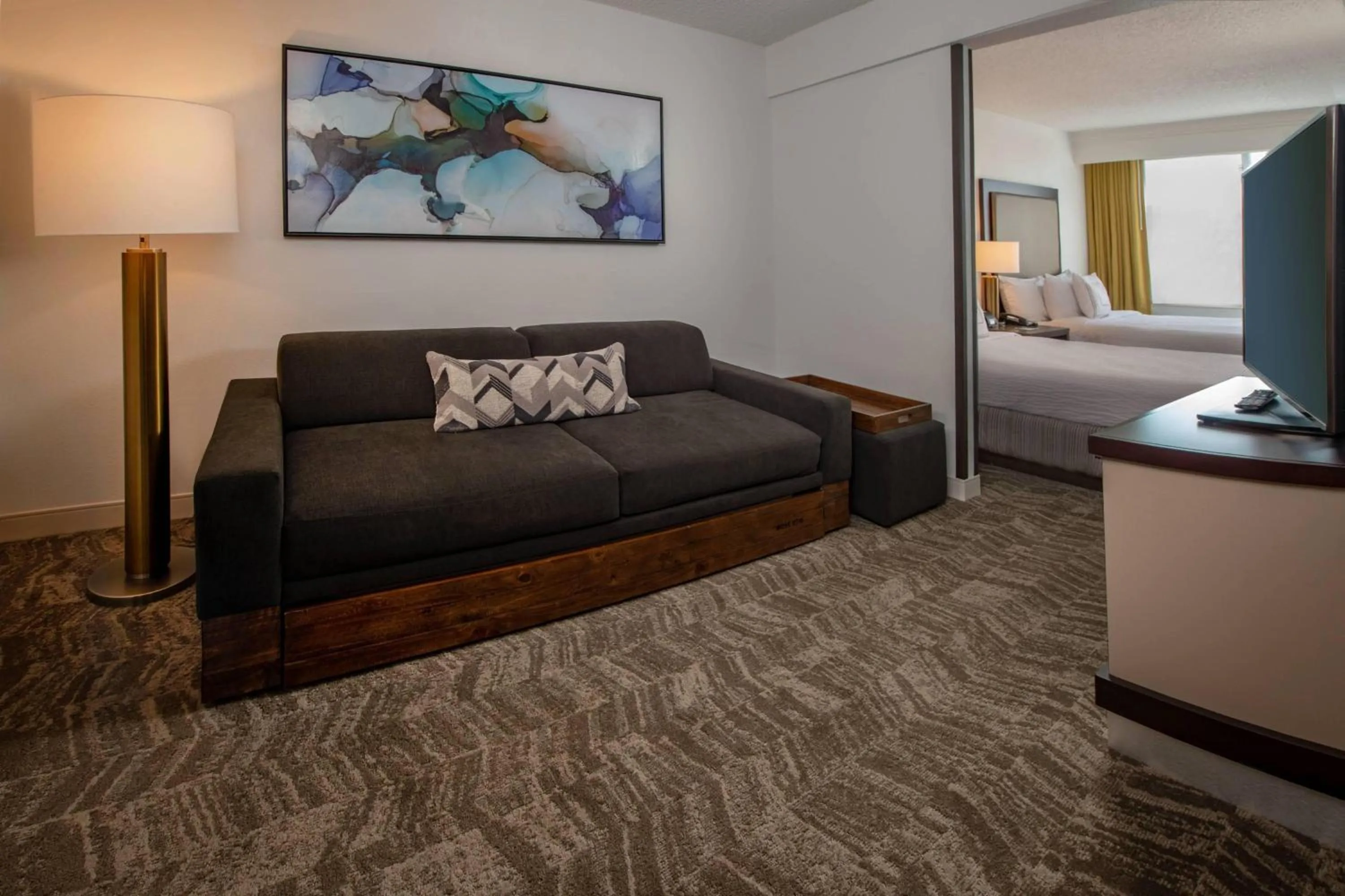 Living room, Bed in SpringHill Suites Centreville Chantilly