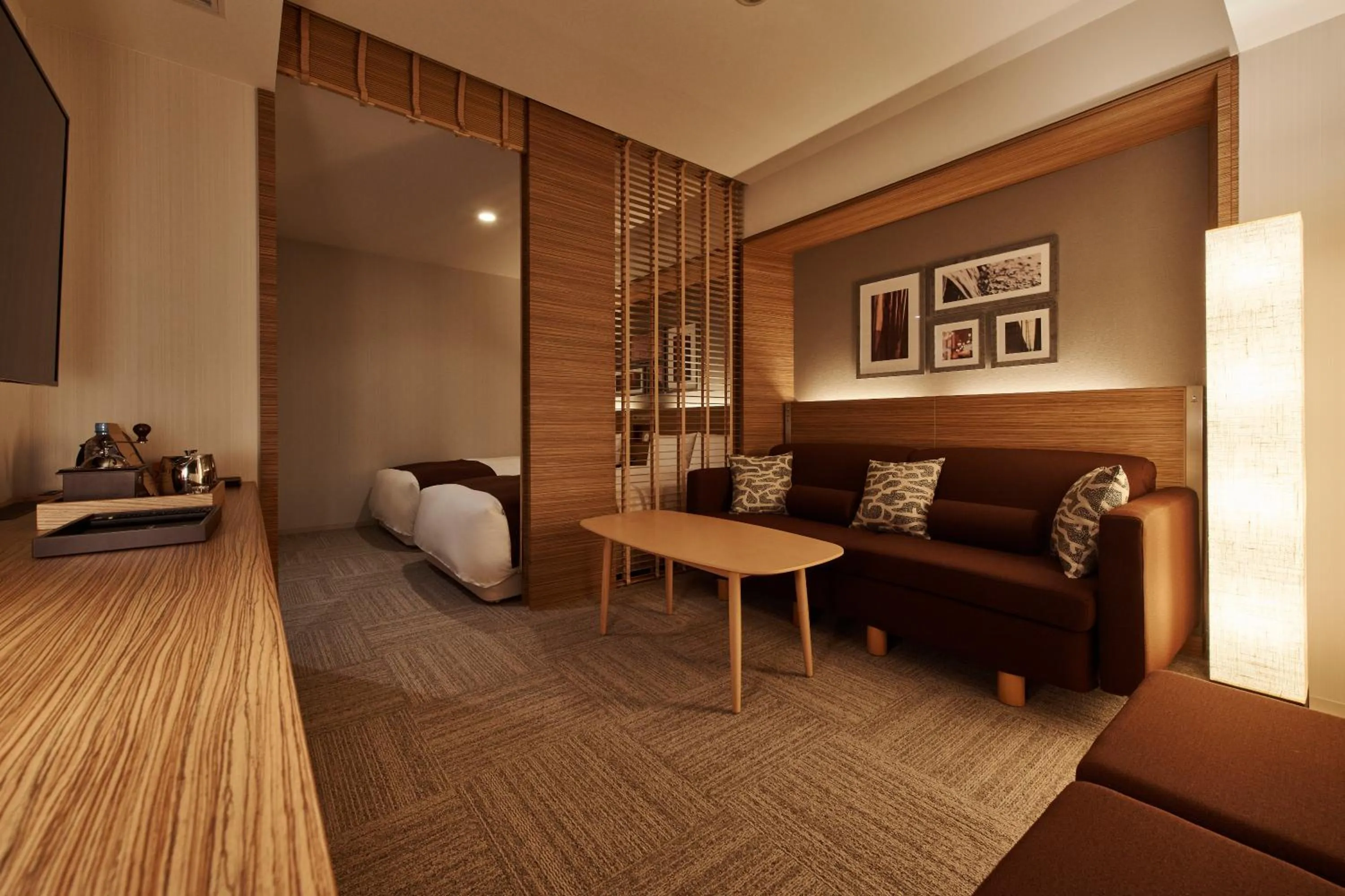 Living room, Bed in Cross Hotel Sapporo