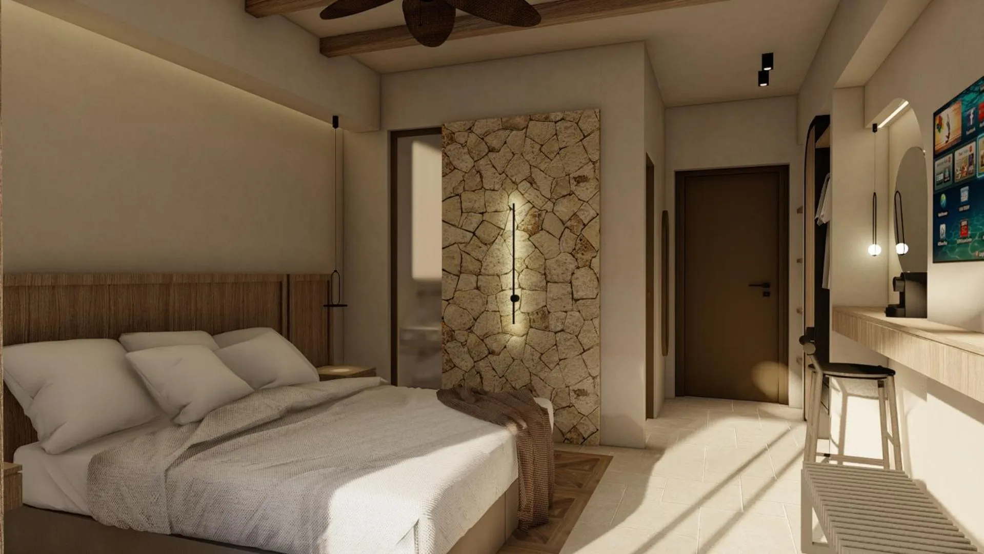 Bed in Coriva Beach Hotel & Bungalows