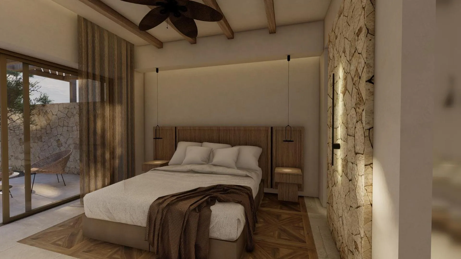 Bed in Coriva Beach Hotel & Bungalows