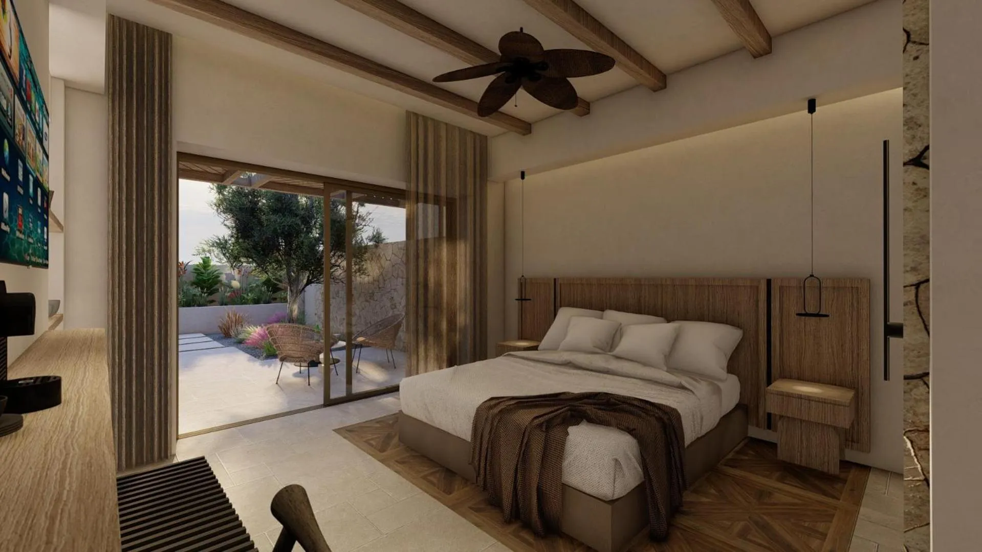 Photo of the whole room, Bed in Coriva Beach Hotel & Bungalows