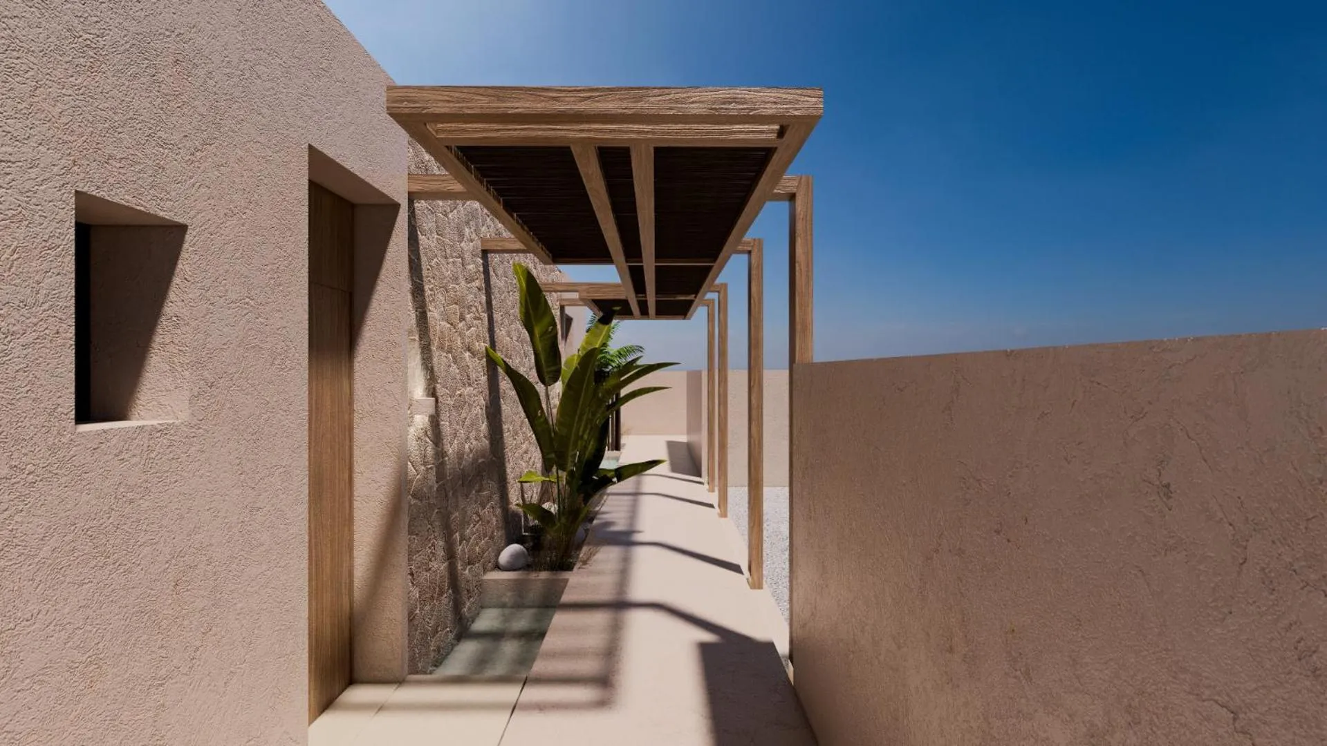 Facade/entrance in Socrates Hotel Malia Beach