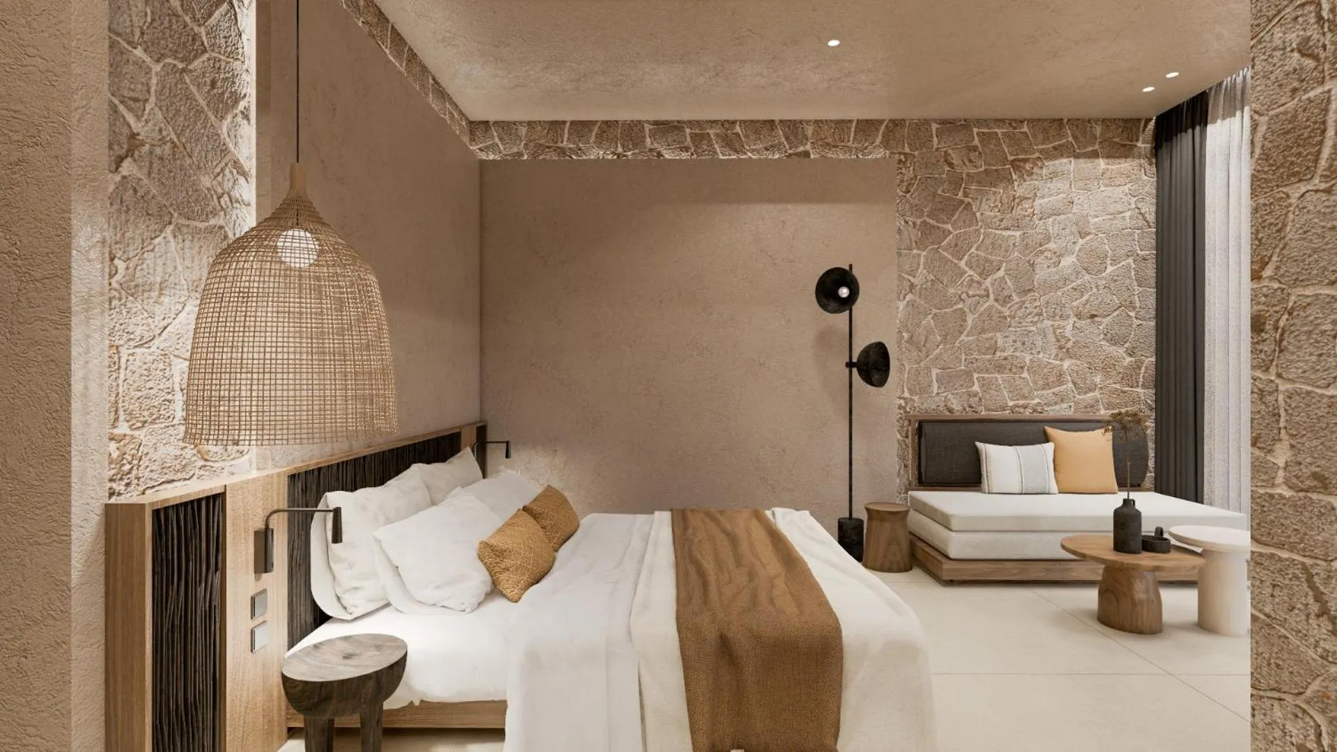 Bed in Socrates Hotel Malia Beach