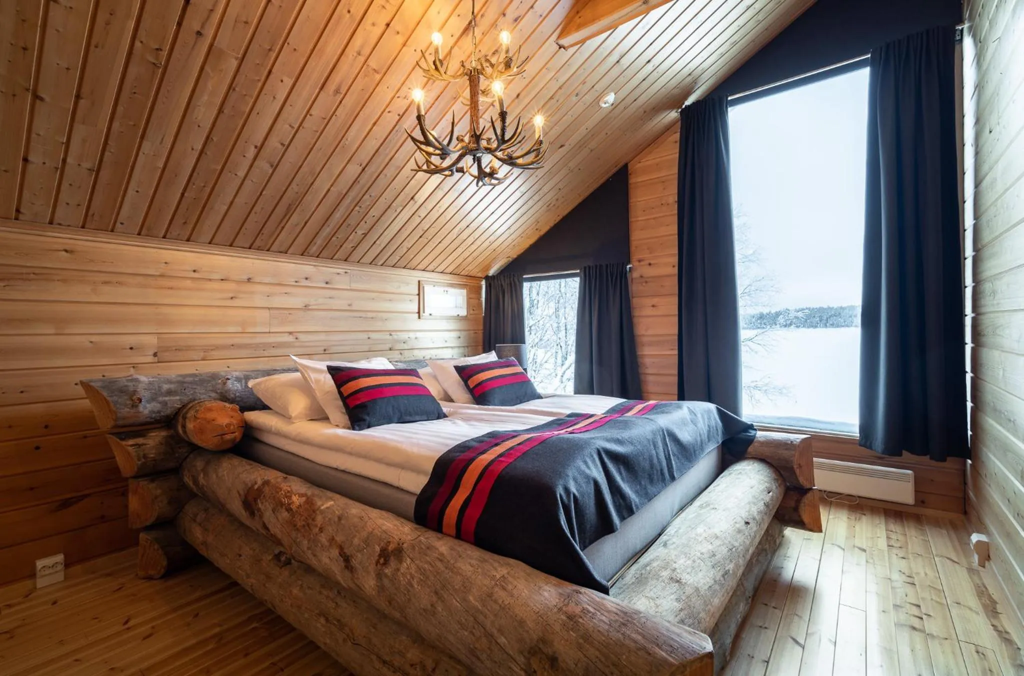 View (from property/room), Bed in Wilderness Hotel Nellim & Igloos