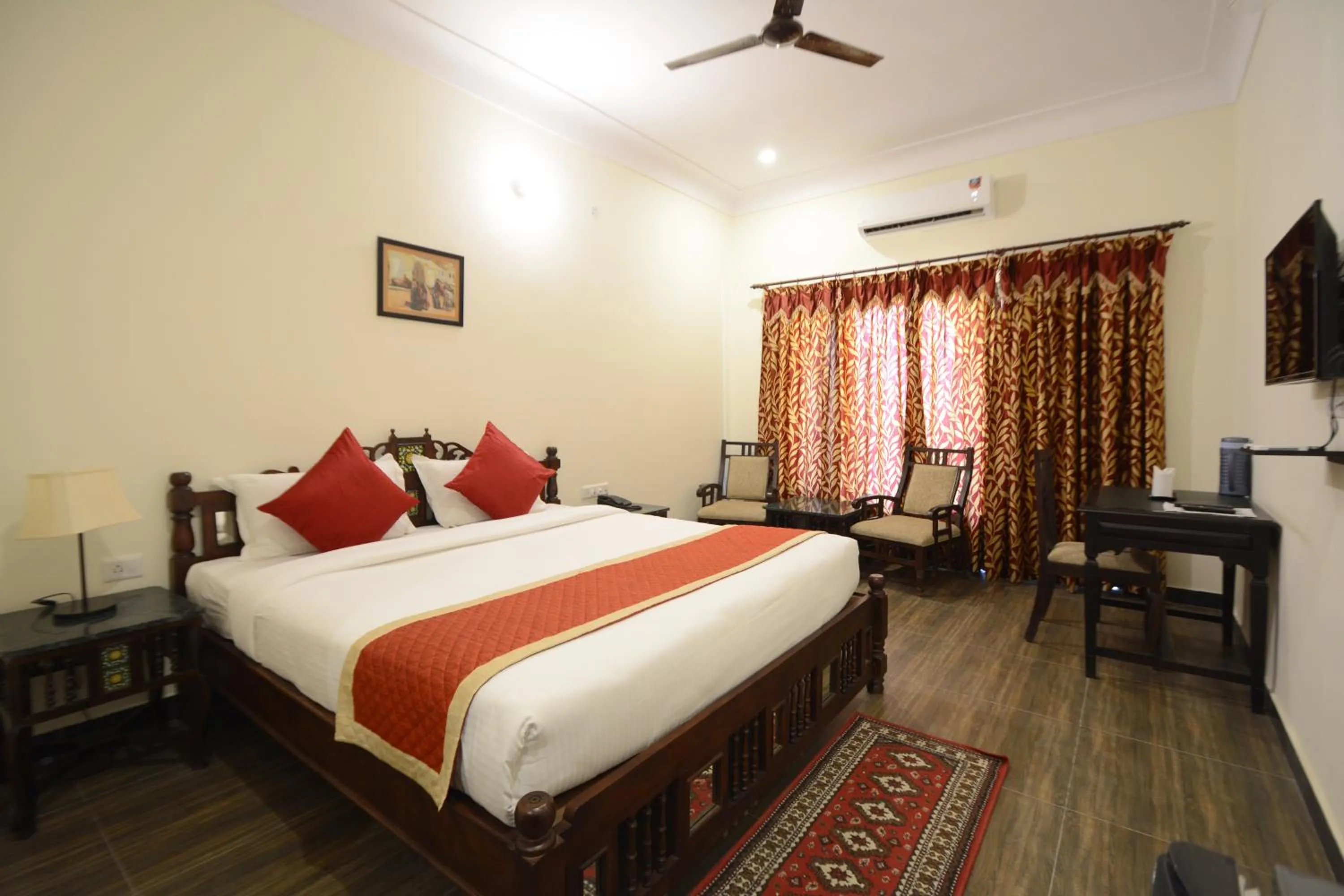Bedroom, Bed in Moti Mahal - A Heritage Haveli