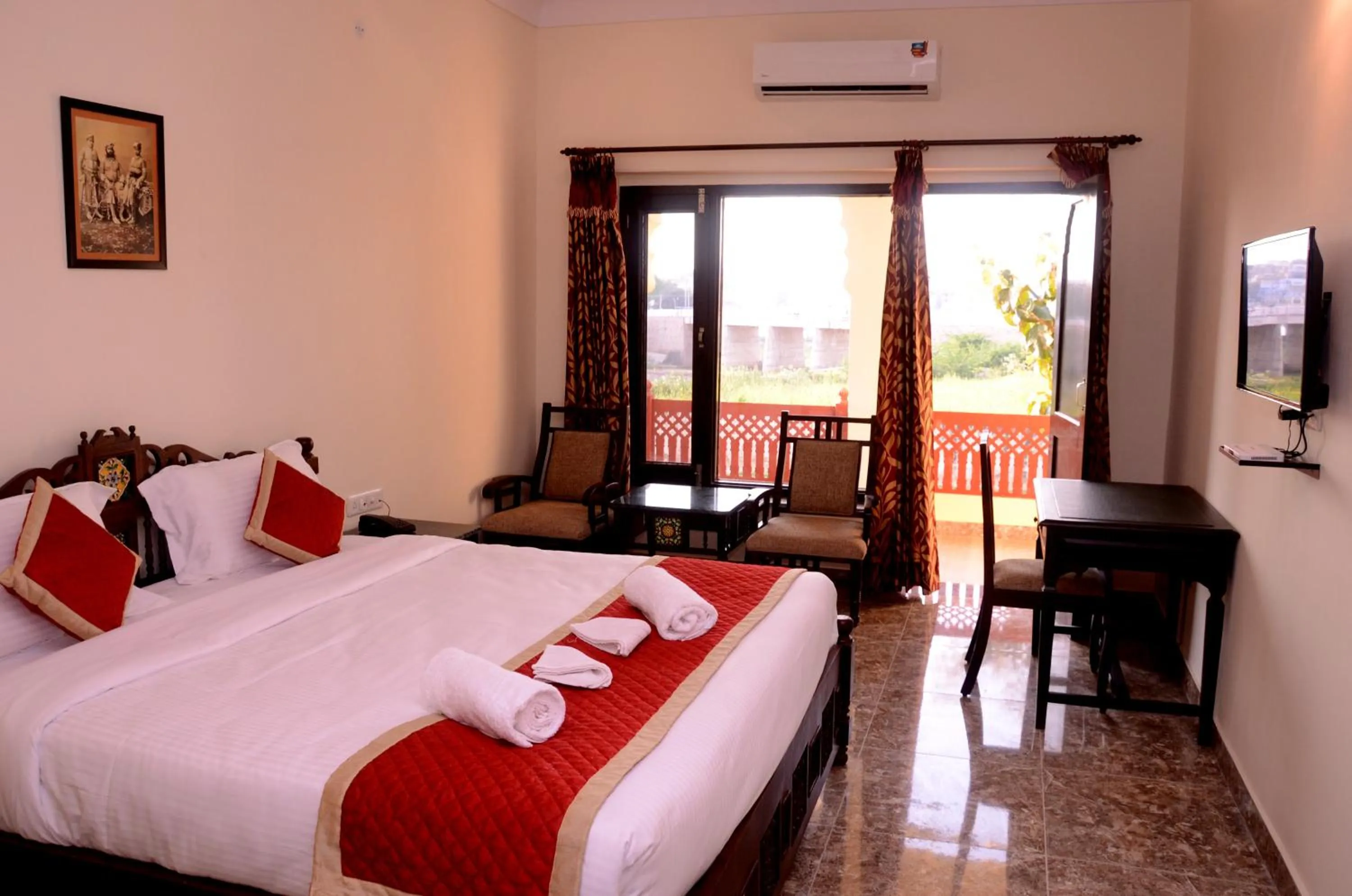 Bedroom, Bed in Moti Mahal - A Heritage Haveli