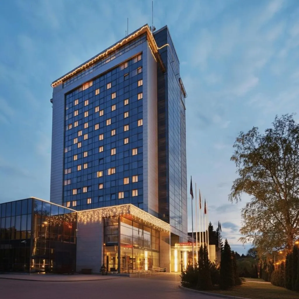 Property building in VILNIUS PARK PLAZA HOTEL, Restaurant & Terrace, Panorama Bar, Conference & Banquet Center