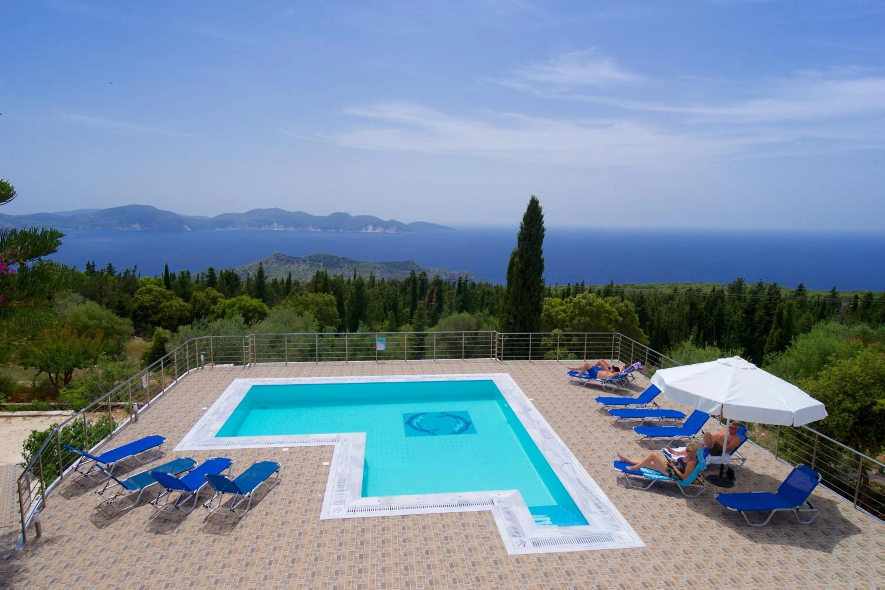 Swimming pool in Panoramic Sunset