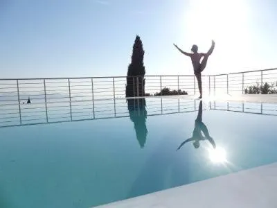 Swimming pool in Panoramic Sunset