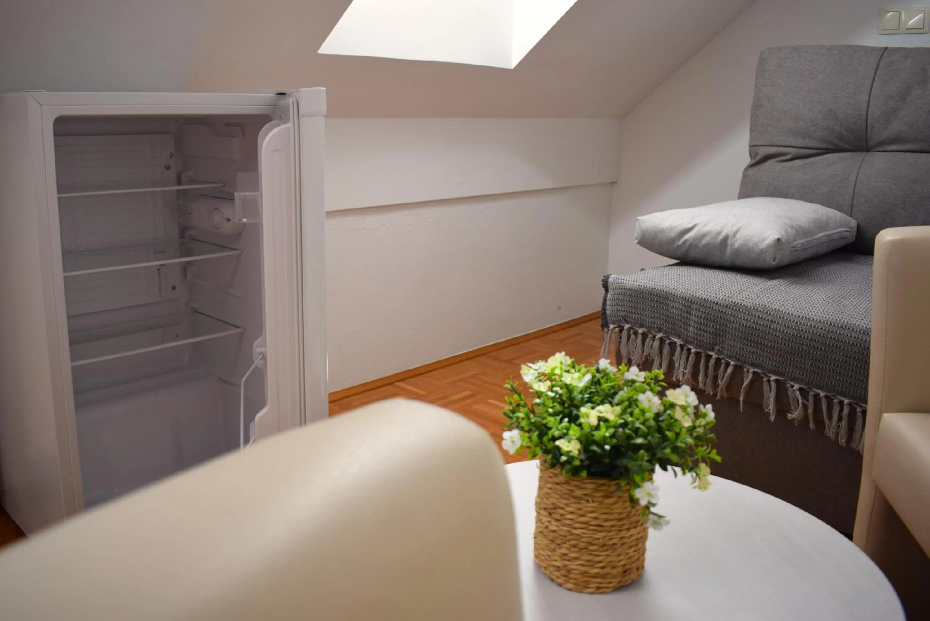 Seating area, Bed in Farm Stay Zevnik