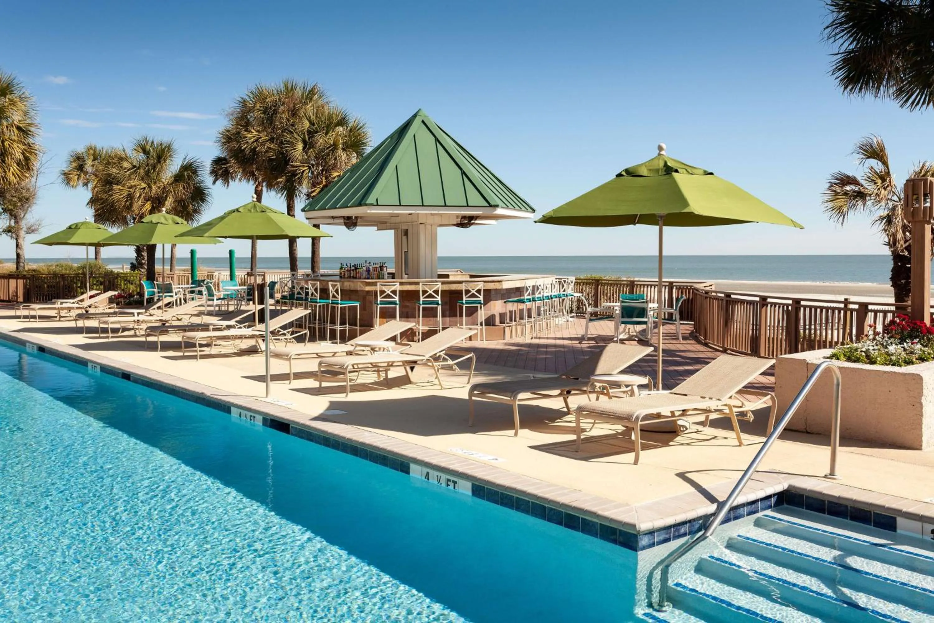 Pool view in Hilton Beachfront Resort & Spa Hilton Head Island