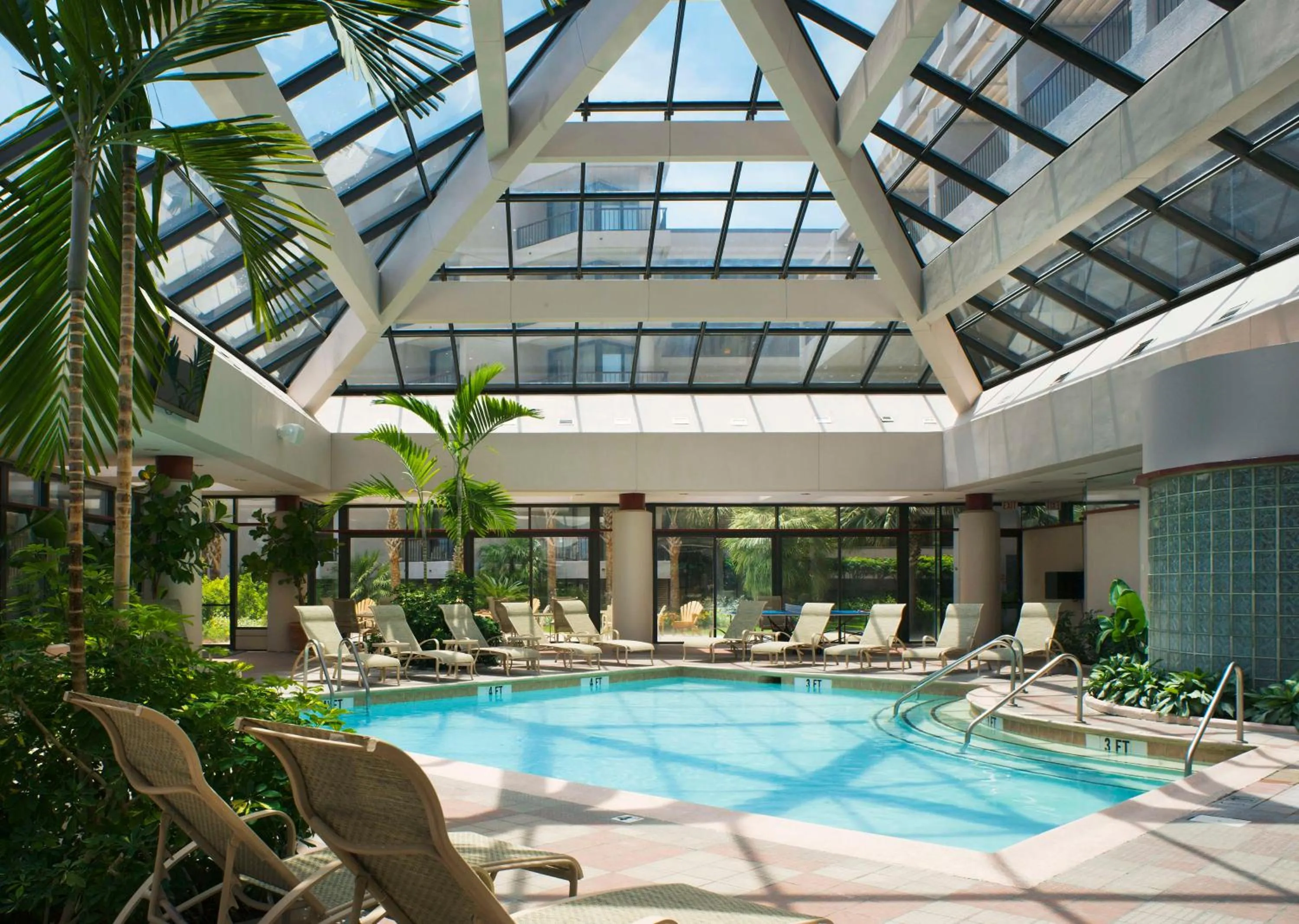 Pool view in Hilton Beachfront Resort & Spa Hilton Head Island