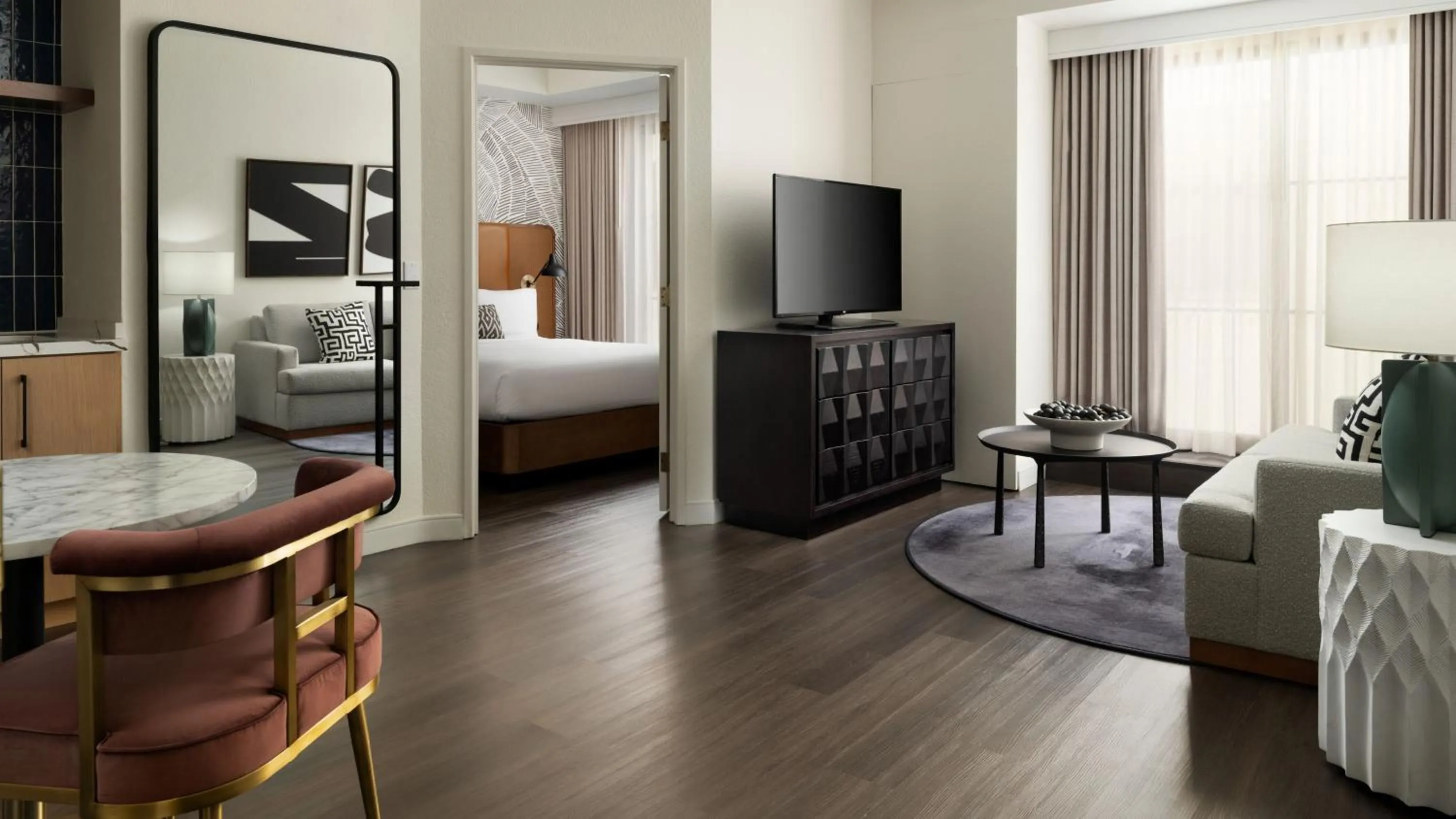 Living room, Bed in Burton House, Beverly Hills, A Tribute Portfolio Hotel