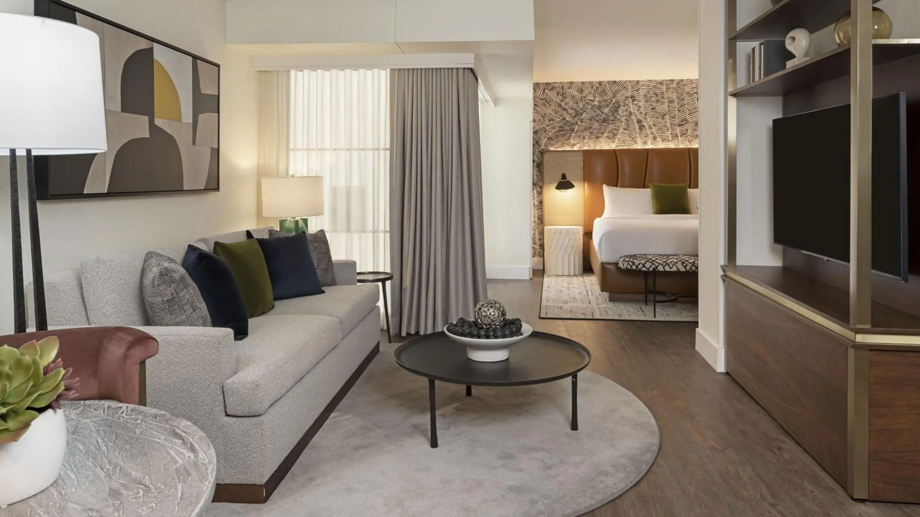 Living room, Bed in Burton House, Beverly Hills, A Tribute Portfolio Hotel