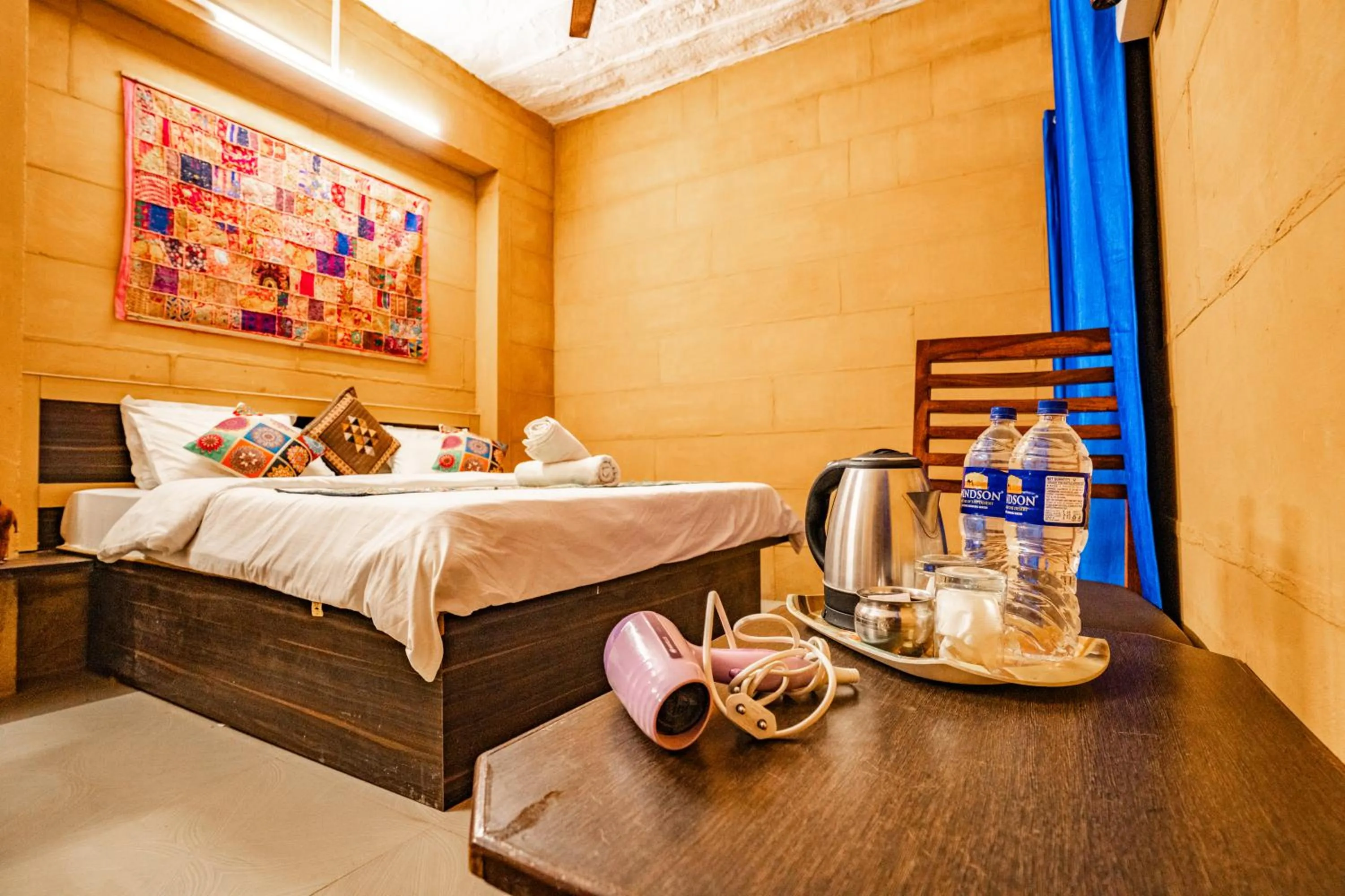 Coffee/tea facilities, Bed in Hotel Fotiya jaisalmer