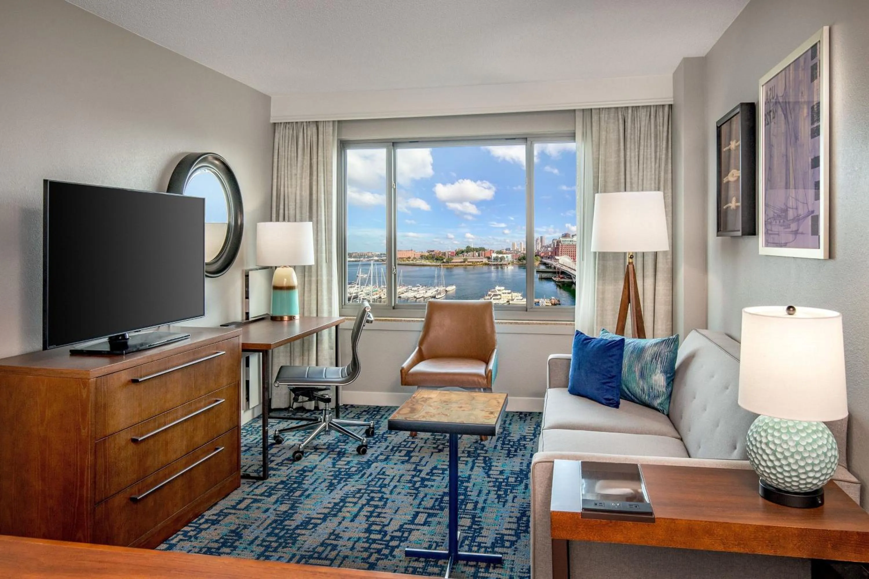 Living room in Residence Inn by Marriott Boston Harbor on Tudor Wharf