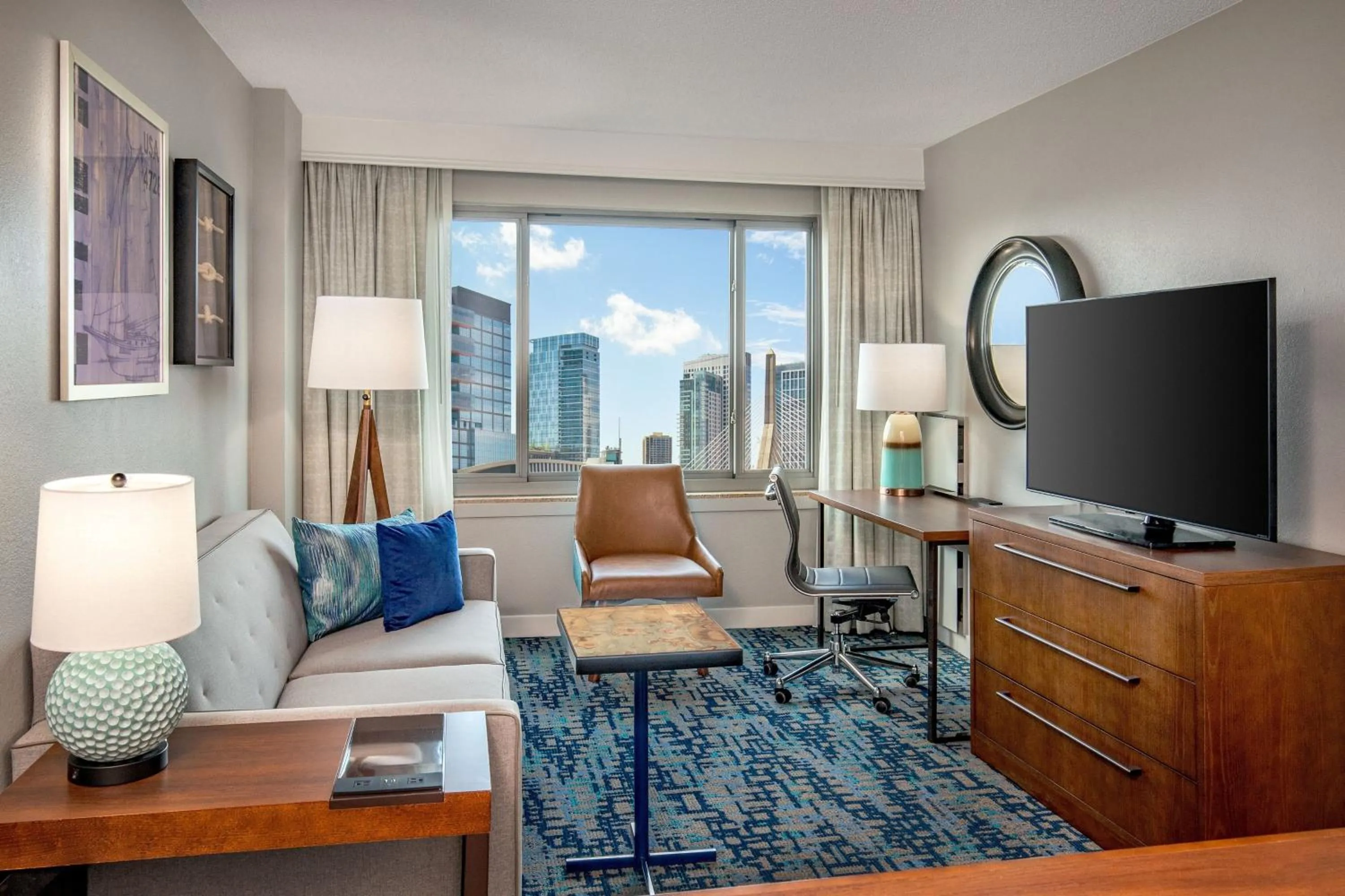 Living room in Residence Inn by Marriott Boston Harbor on Tudor Wharf