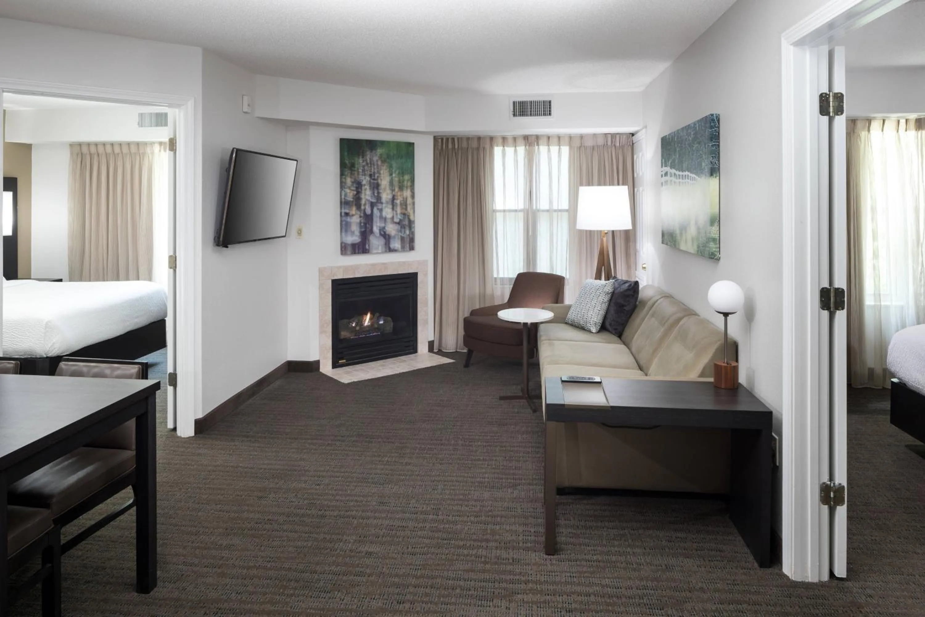 Living room, Bed in Residence Inn by Marriott Boston Westford