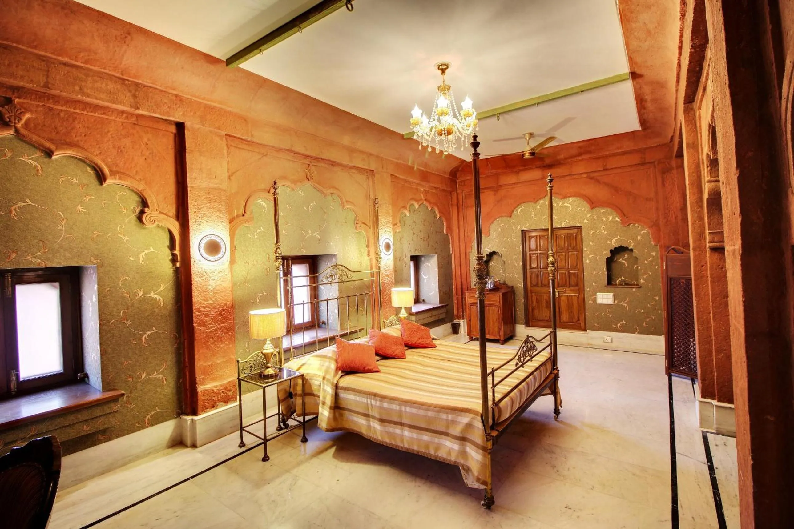 Seating area, Bed in The Fort Pokaran