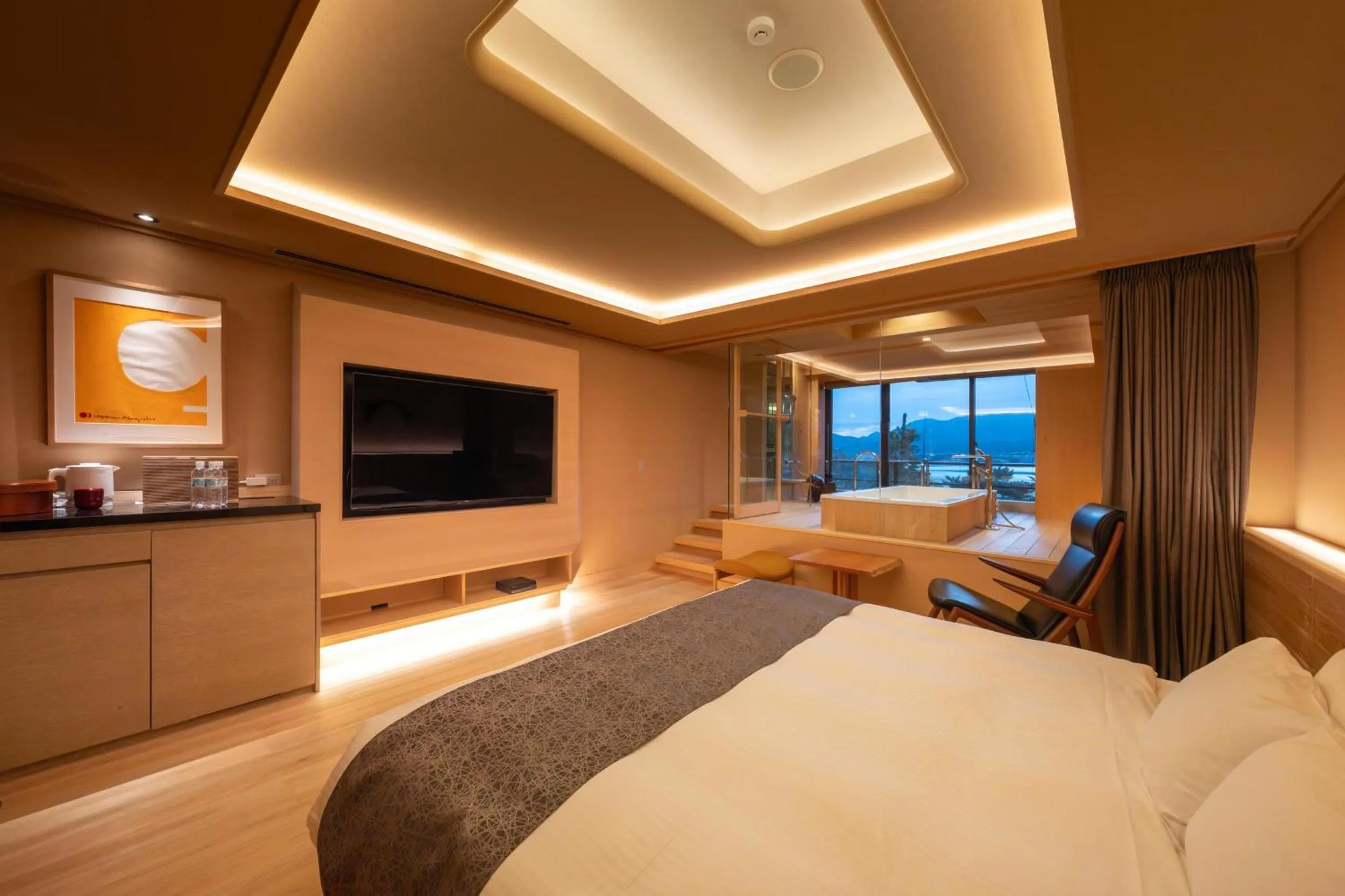 Bed in Miyajima Grand Hotel Arimoto