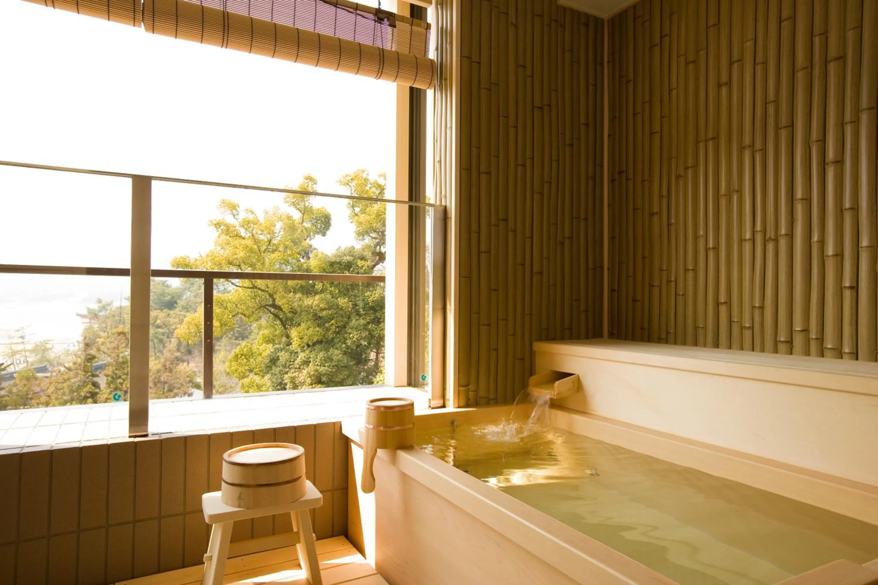 Open Air Bath in Miyajima Grand Hotel Arimoto