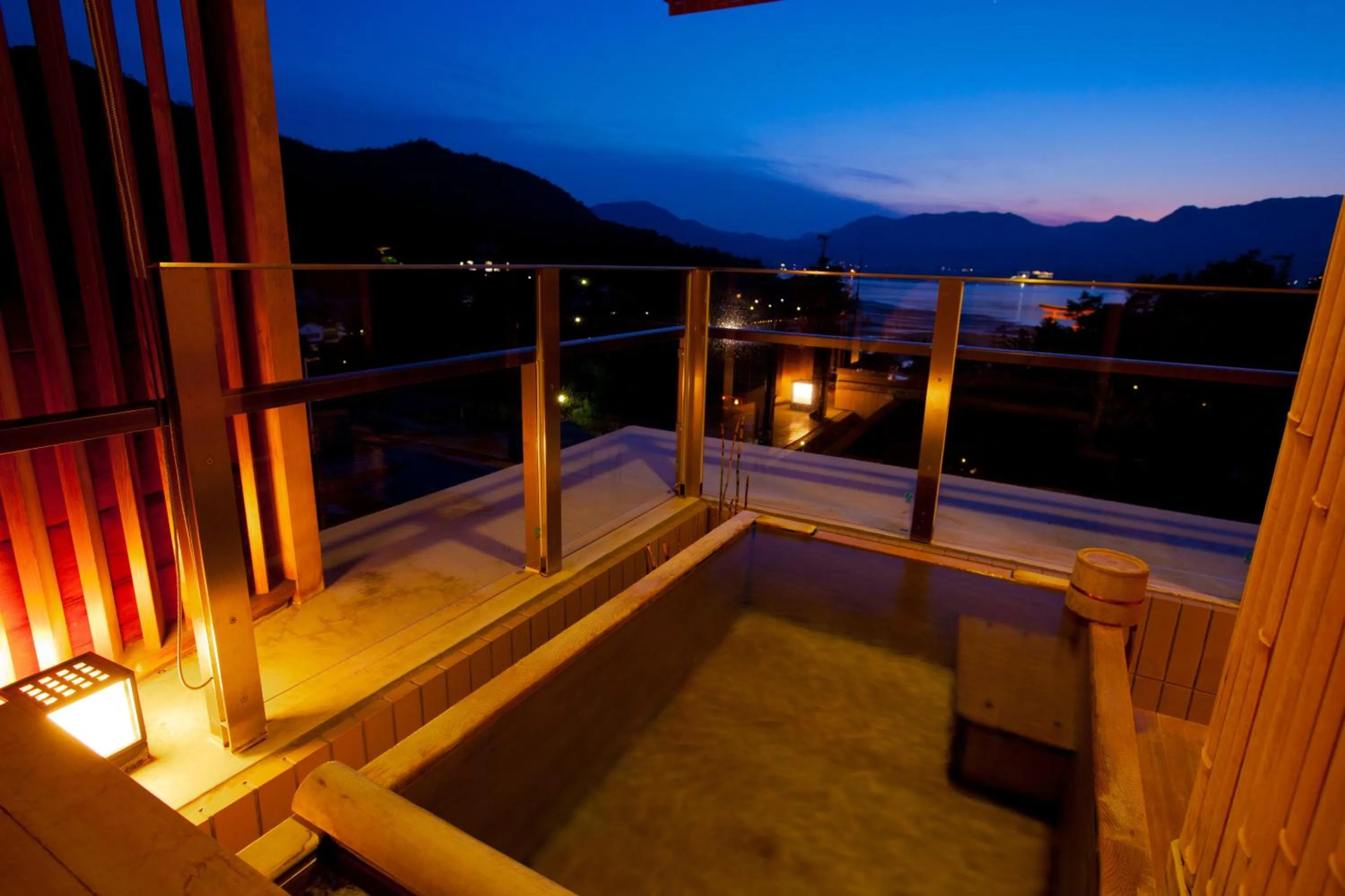 Open Air Bath in Miyajima Grand Hotel Arimoto